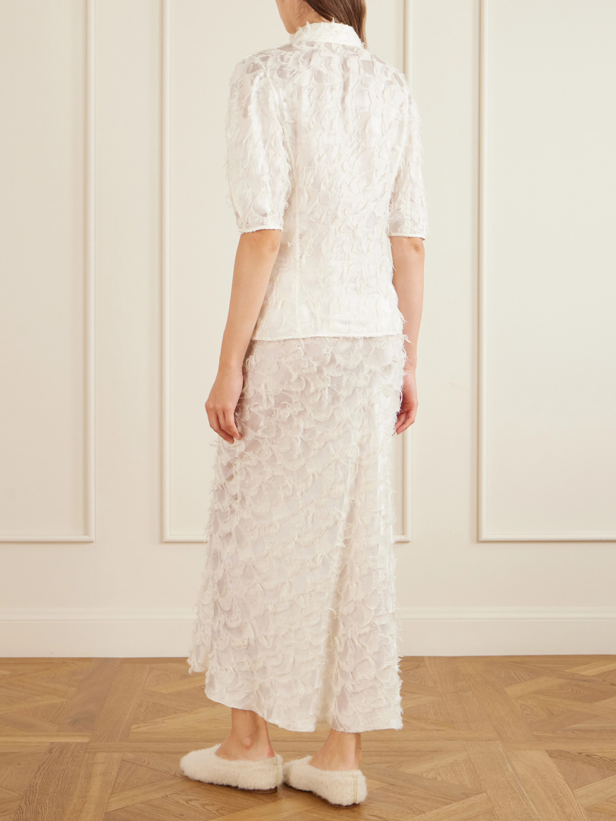 Sansi Fil Coupè Silk And Wool-Blend Blouse