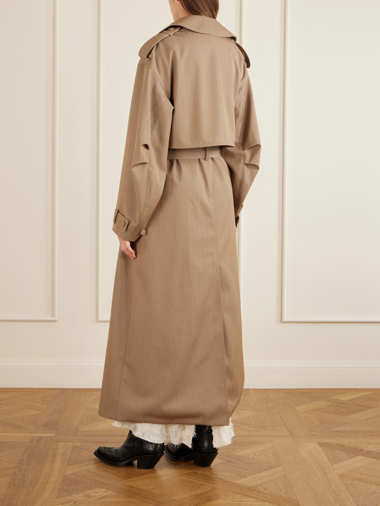Tellus Double-Breasted Virgin Trench Coat