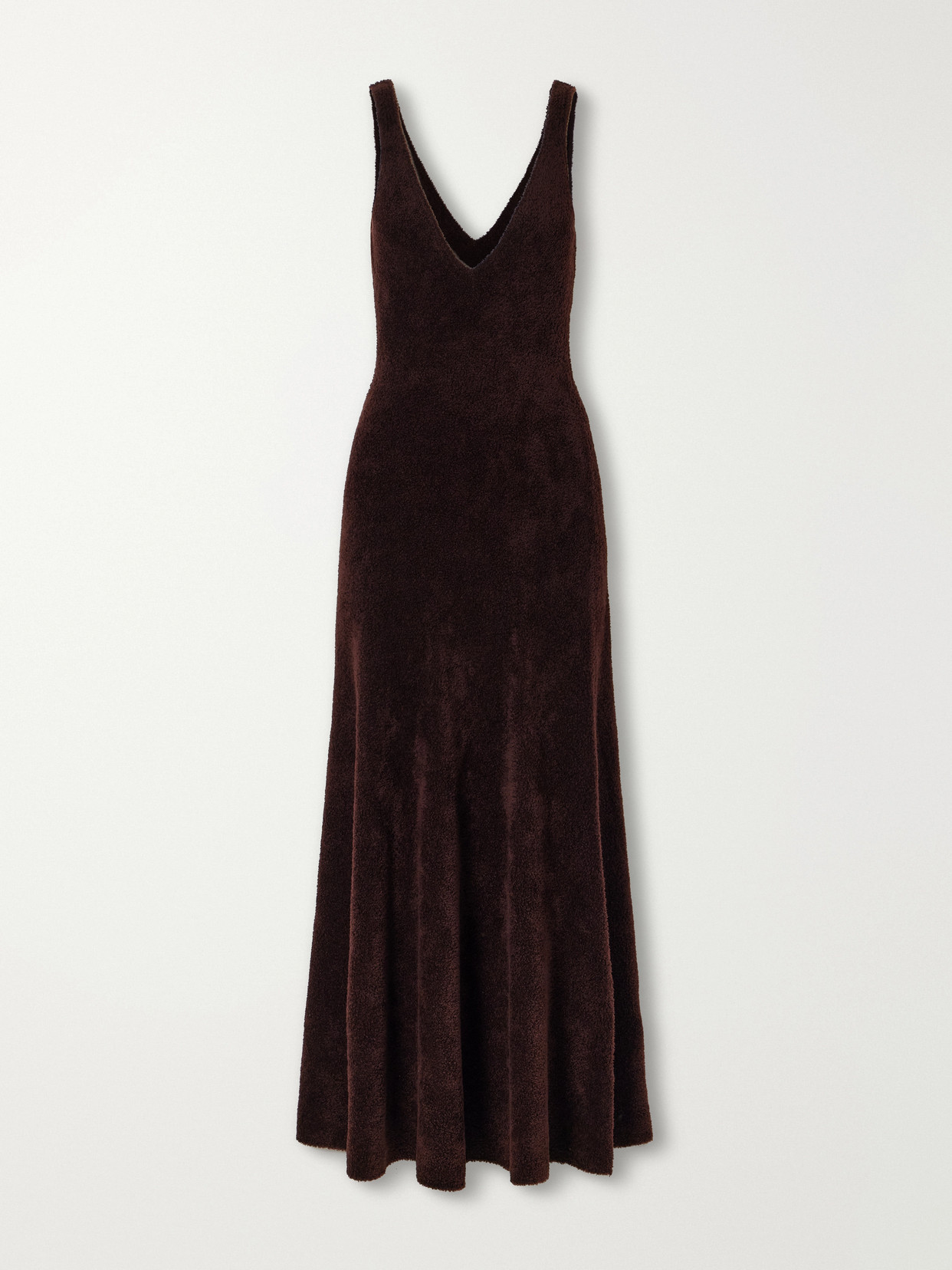 Gabriela Hearst Lady Hall Plush Cashmere And Silk-blend Maxi Dress In Brown