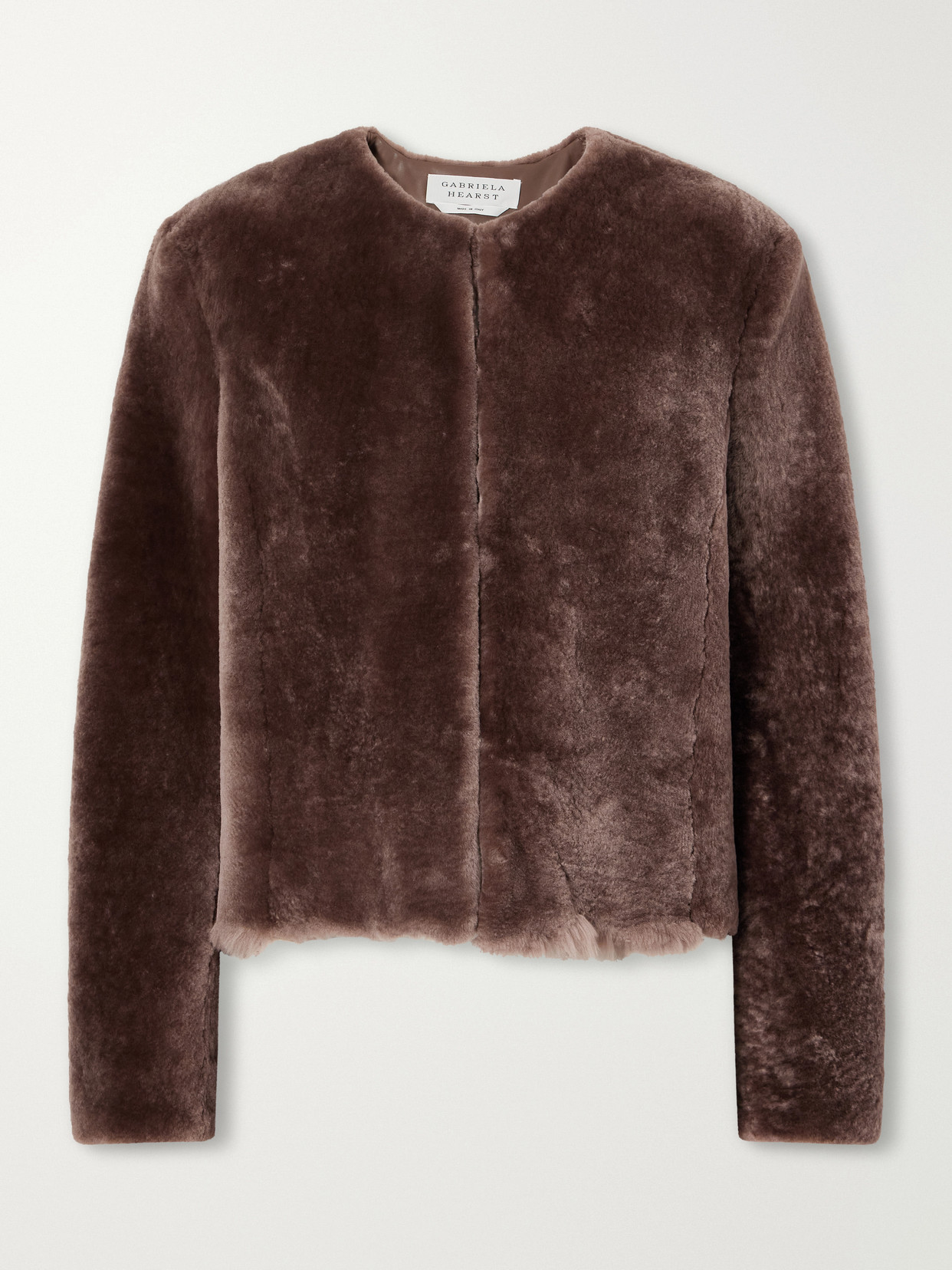Hemera Cropped Raw-Edge Shearling Jacket