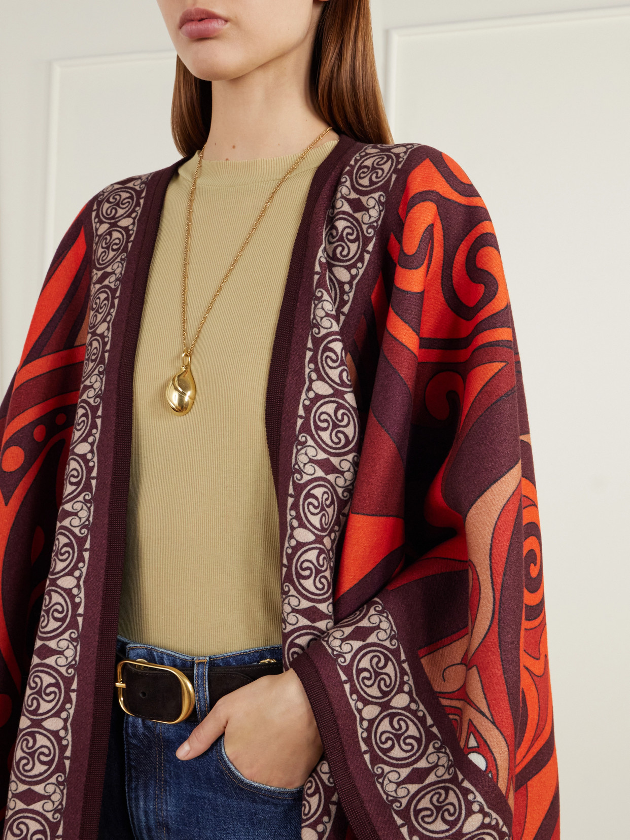 Soul Printed Virgin Wool-Flannel Cape