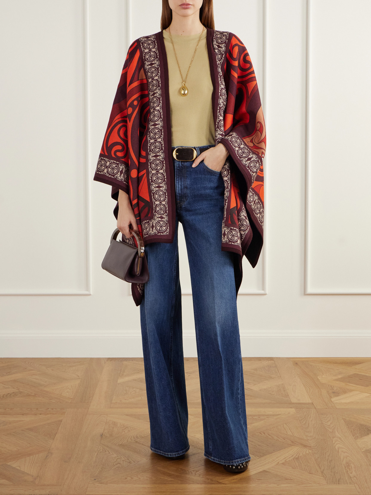 Soul Printed Virgin Wool-Flannel Cape