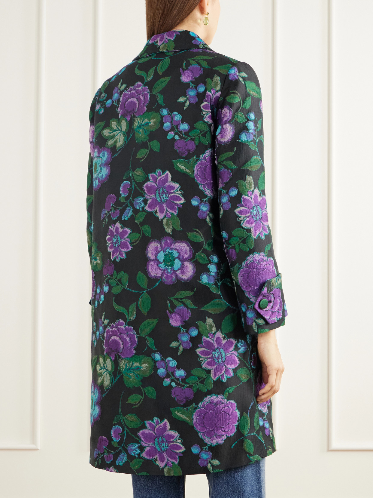 Precious Floral-Jacquard Coat