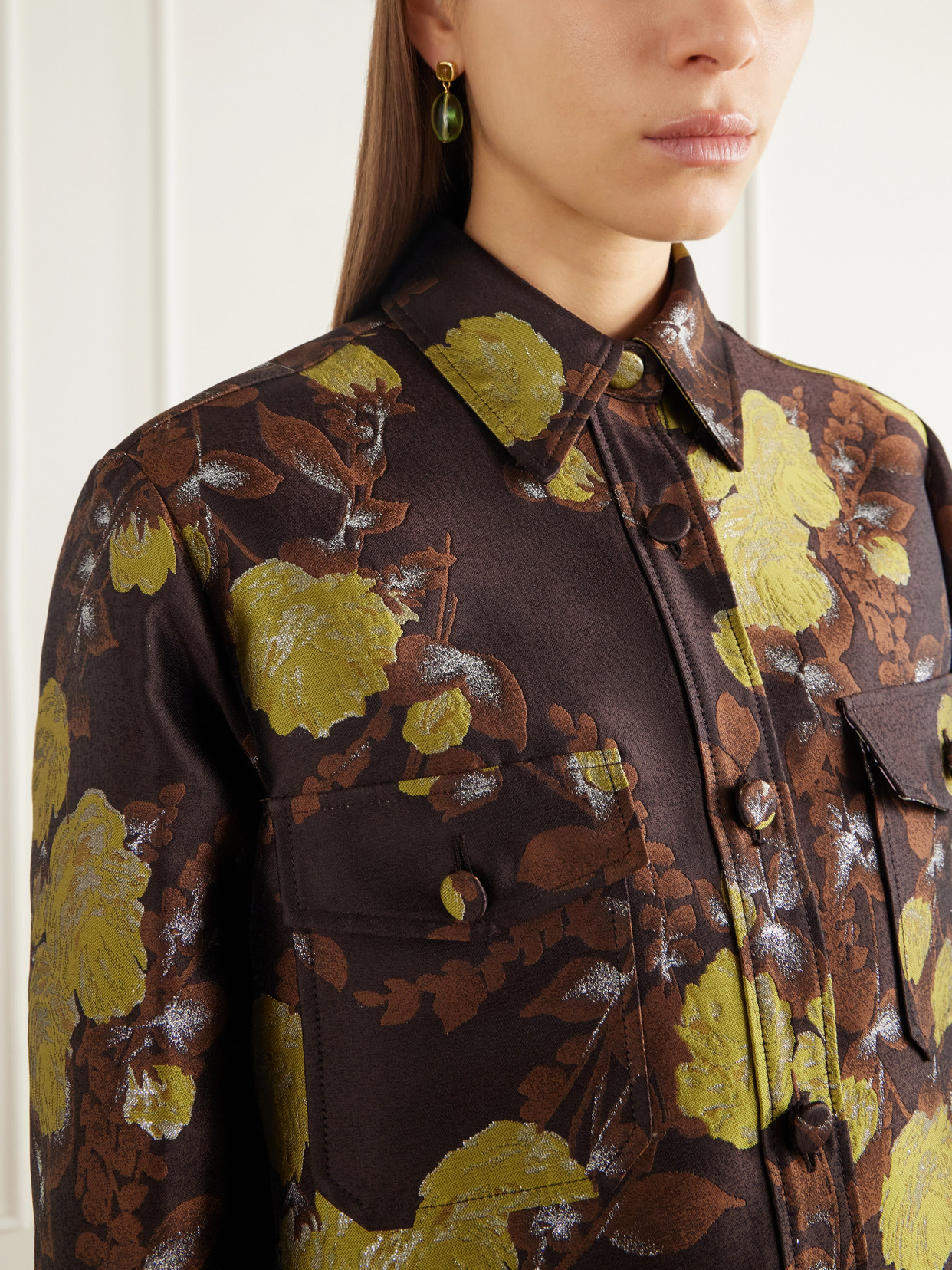 Better Than Your Boyfriend'S Floral-Jacquard Twill Jacket