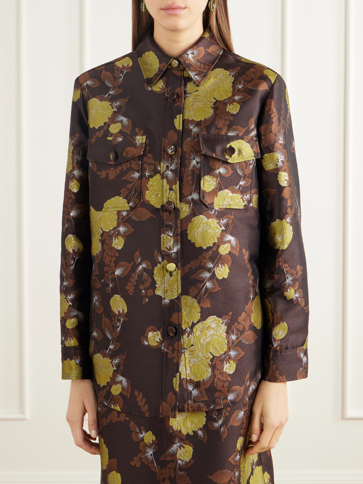 Better Than Your Boyfriend'S Floral-Jacquard Twill Jacket