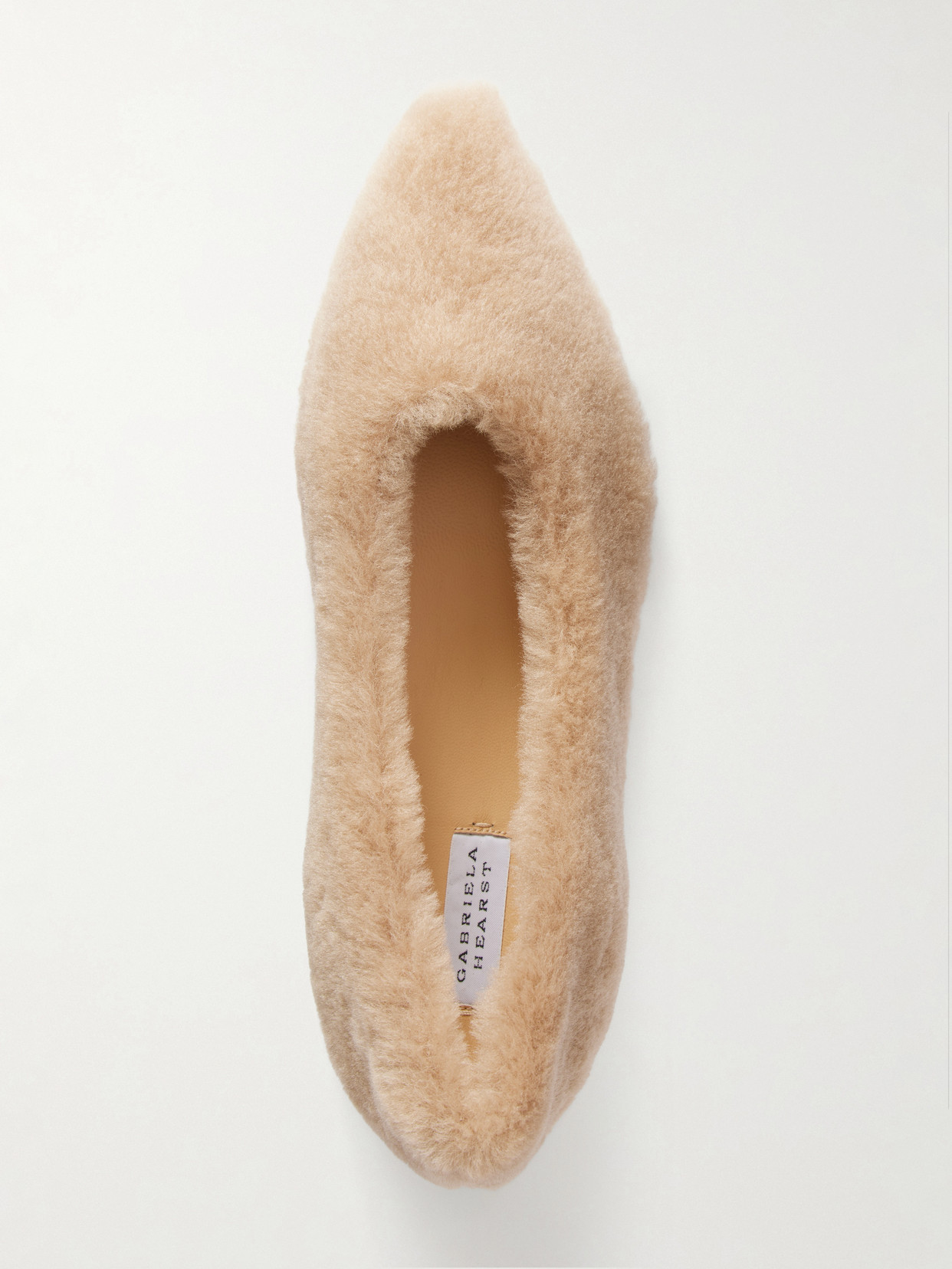 Fleur Leather-Trimmed Shearling Ballet Flats