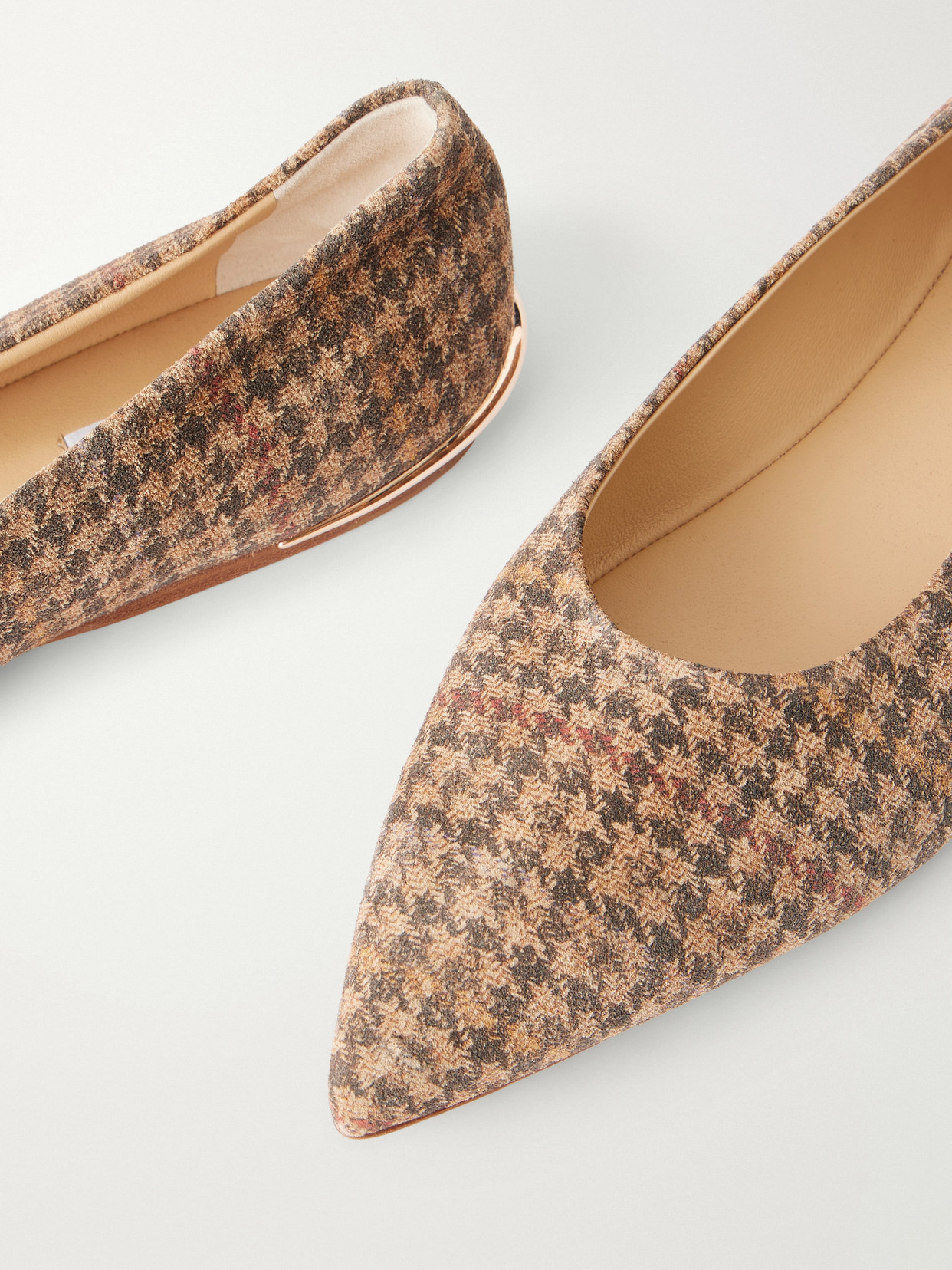 Fleur Printed Houndstooth Flats
