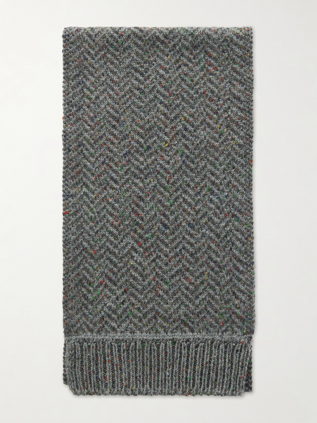 Gabriela Hearst Herringbone Silk And Cashmere-blend Scarf In Gray