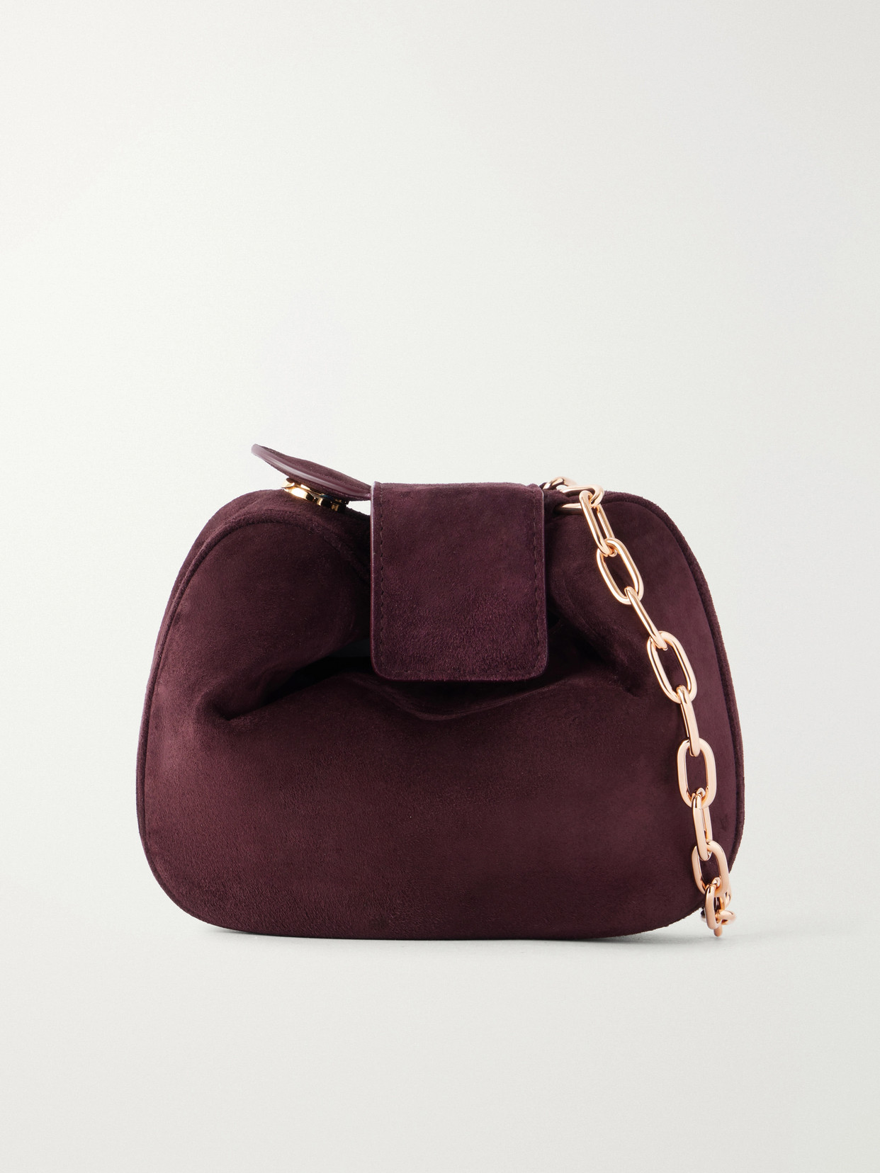 Gabriela Hearst Soft Demi Suede Clutch In Burgundy