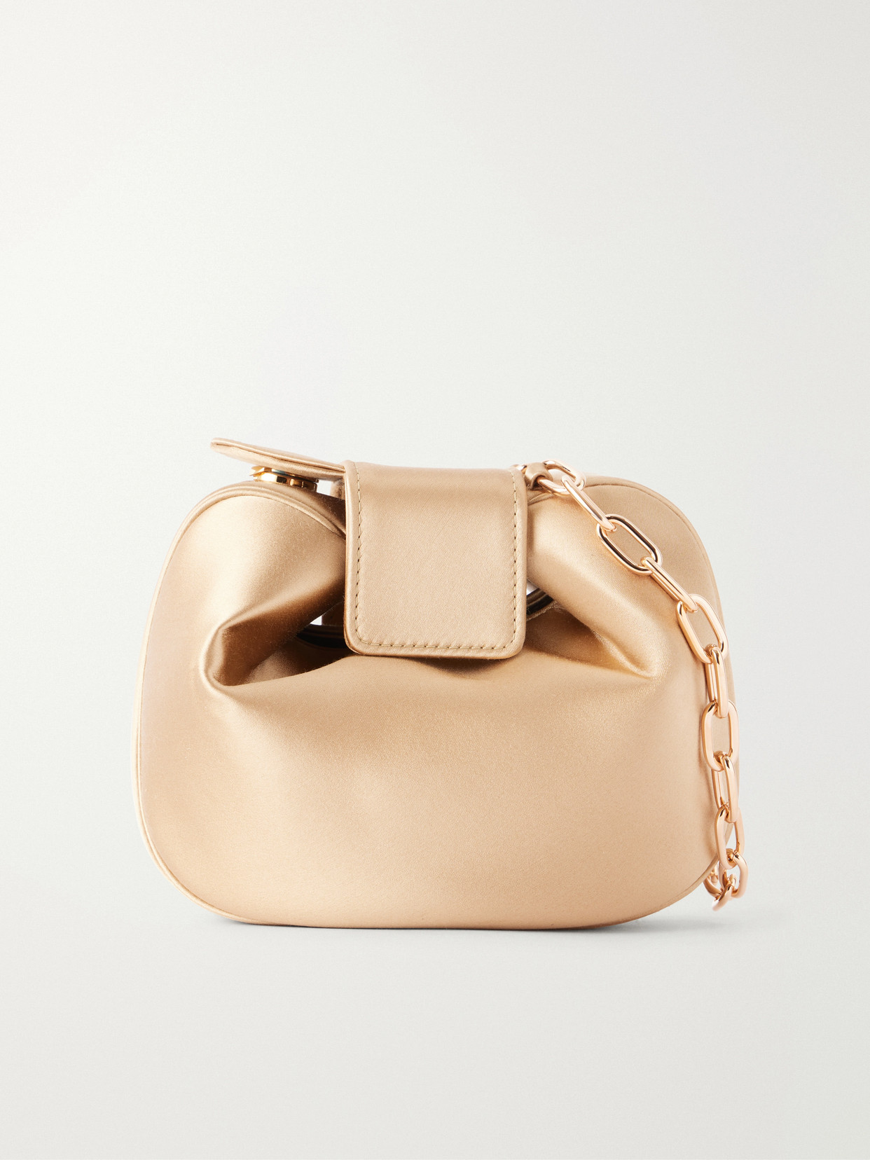 Gabriela Hearst Soft Demi Satin Clutch In Brown