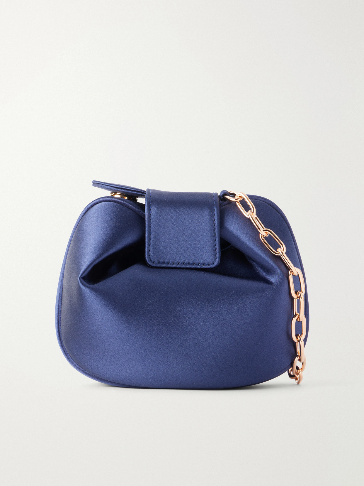 Gabriela Hearst Soft Demi Satin Clutch In Blue