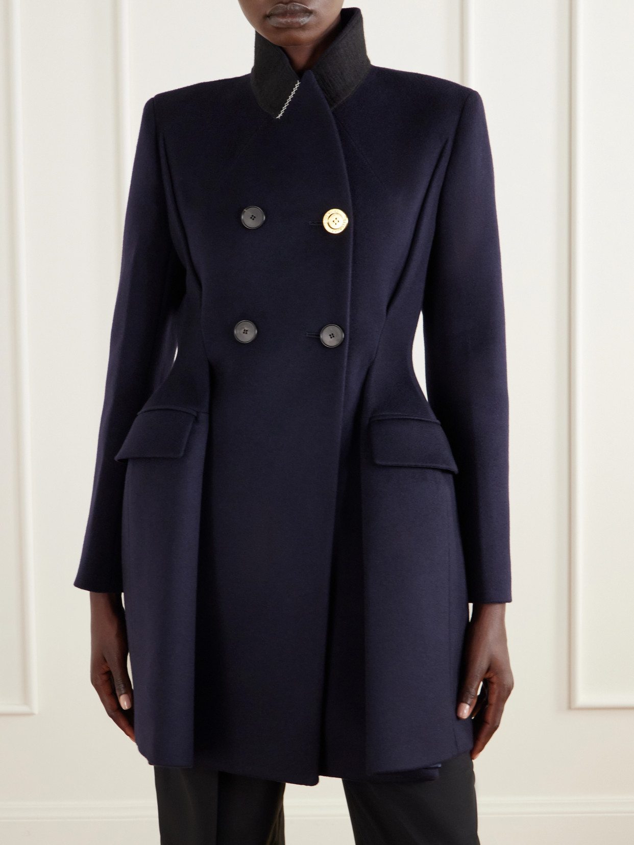And Cashmere-Blend Double-Breasted Coat