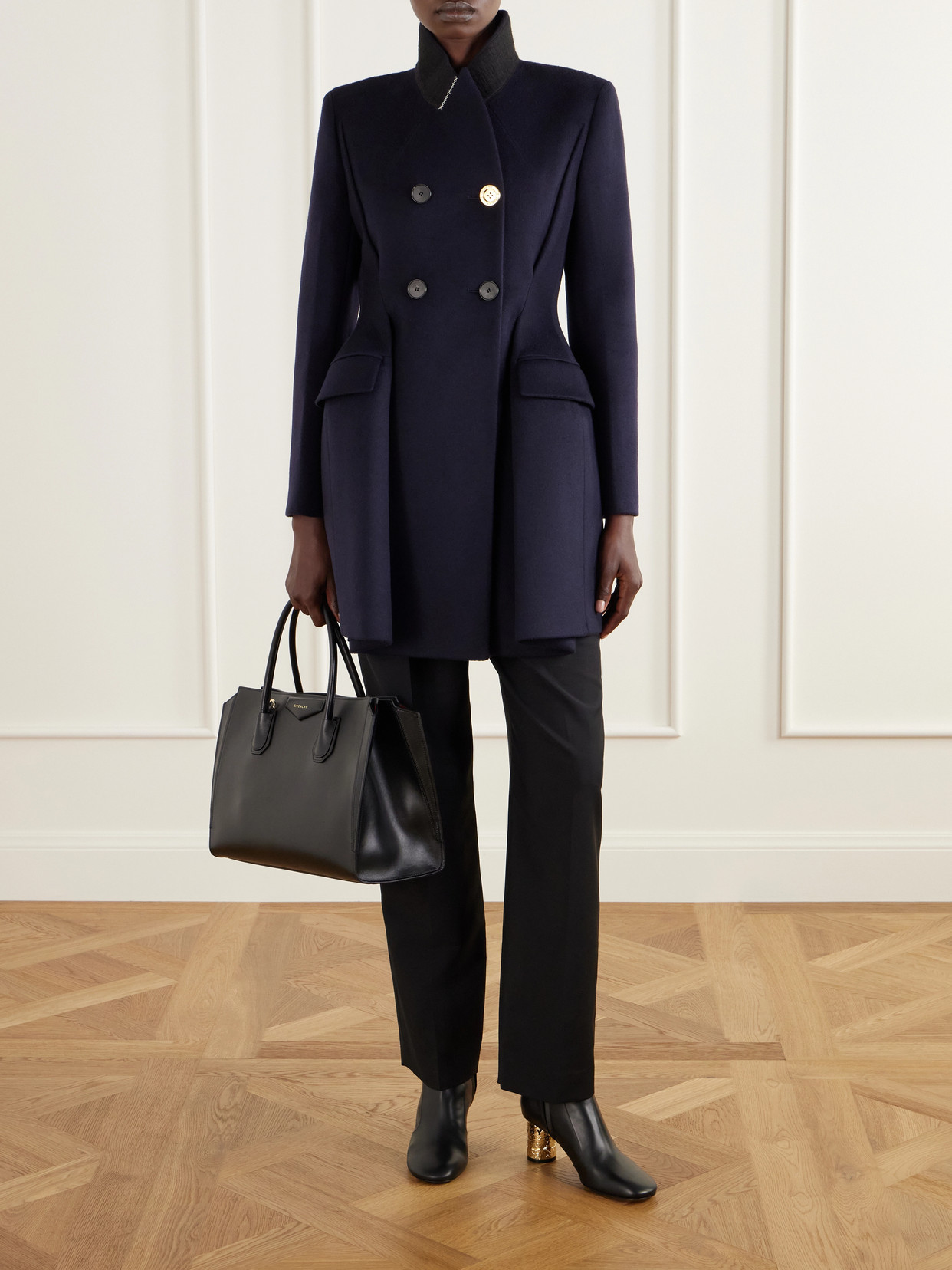 And Cashmere-Blend Double-Breasted Coat