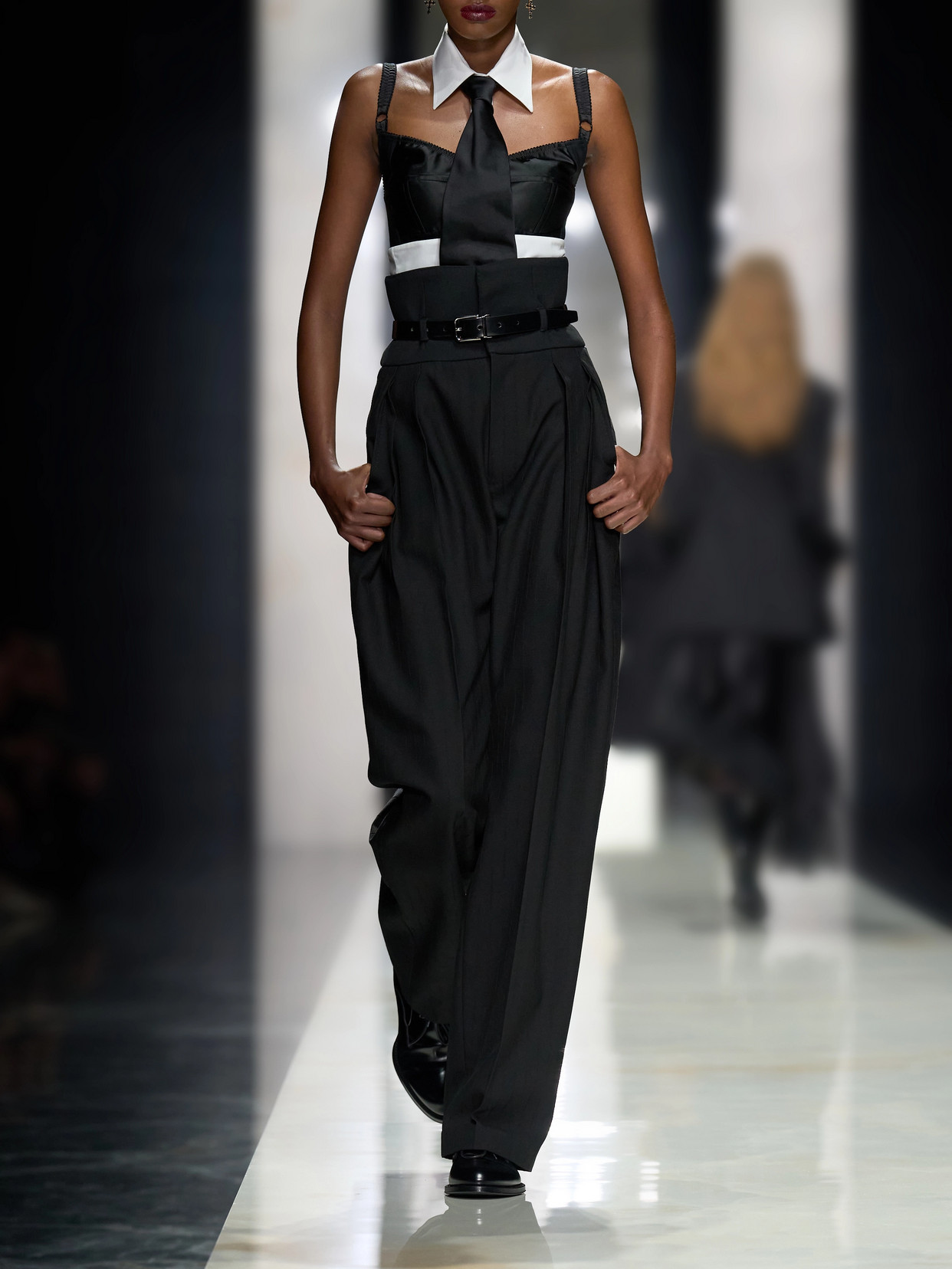 Cropped Paneled Satin Bustier Top