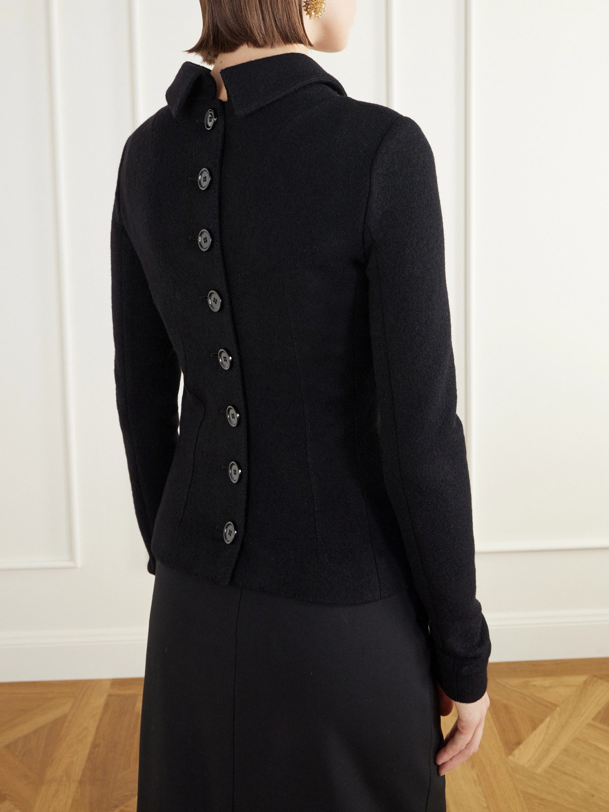 Darted Wool-Felt Jacket