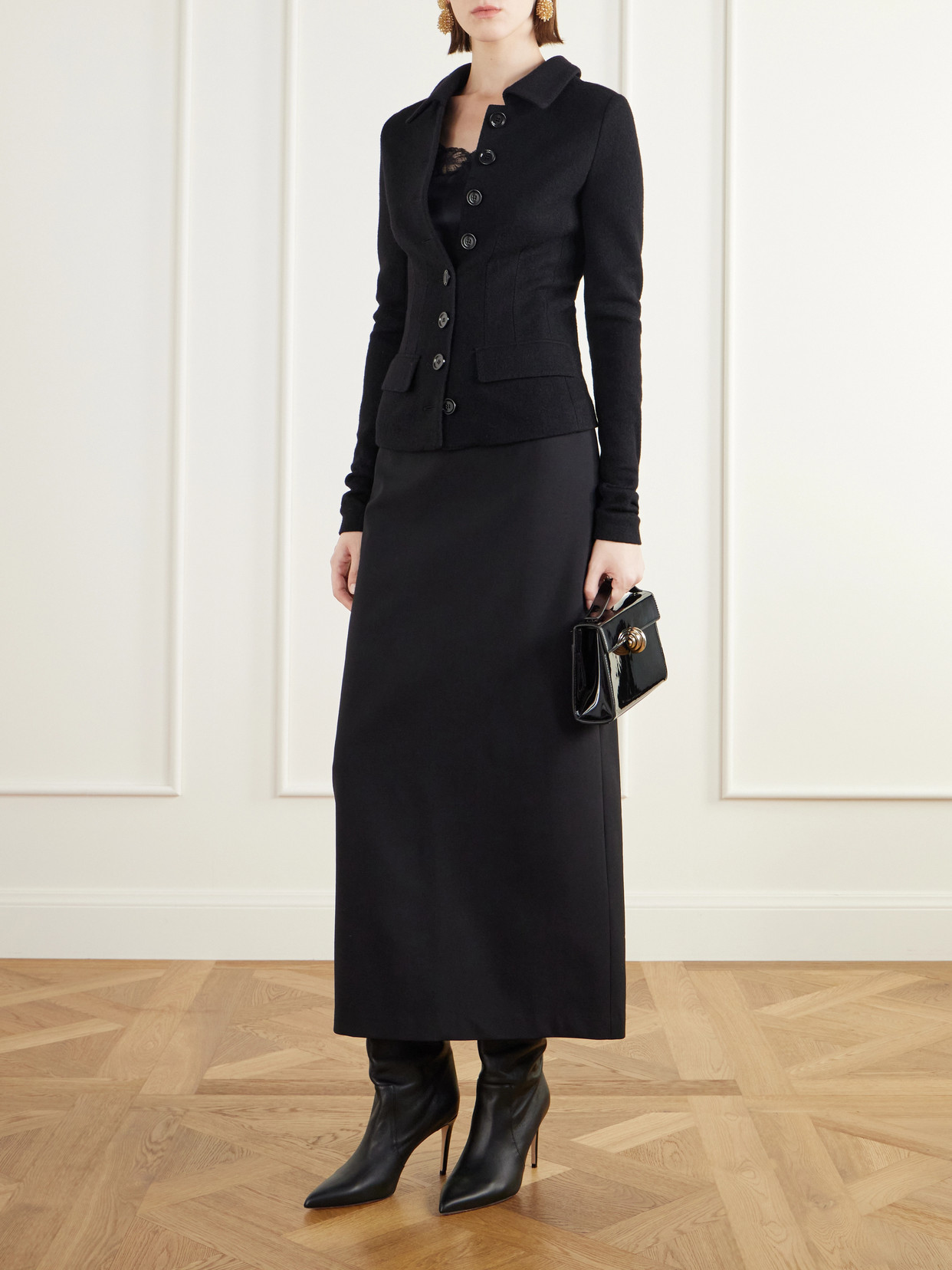 Darted Wool-Felt Jacket