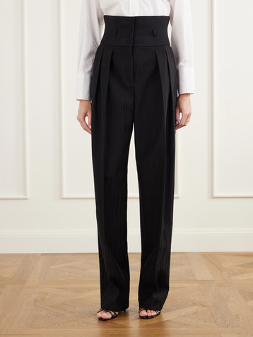 Dolce&Gabbana Pleated wool-twill high-rise straight-leg pants