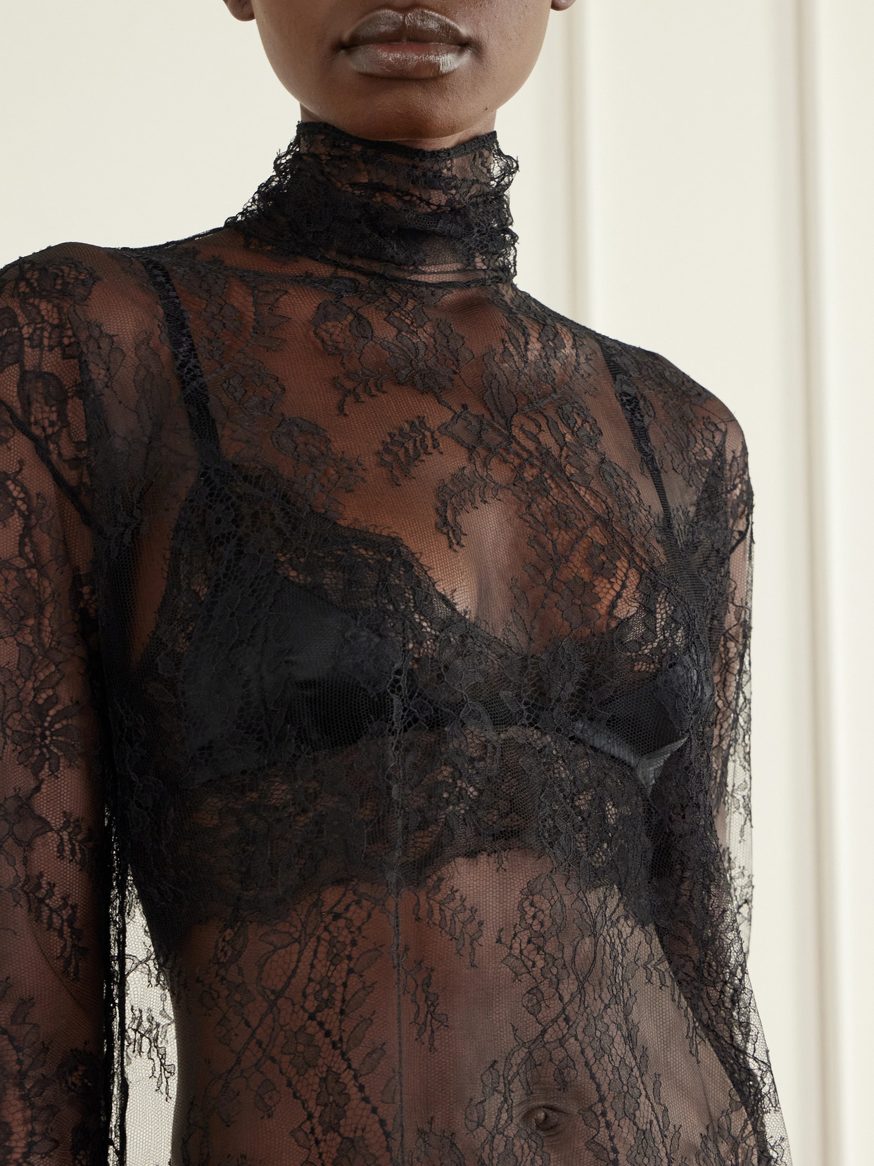 Chantilly Lace Turtleneck Blouse