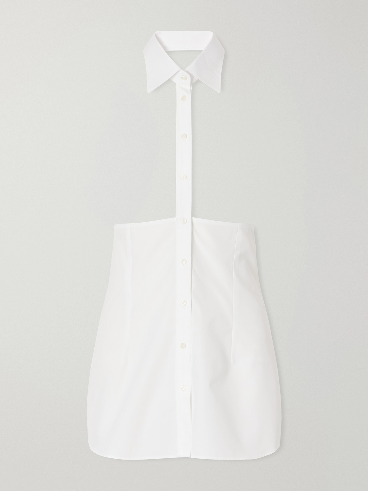 Deconstructed Cotton-Poplin Halterneck Shirt