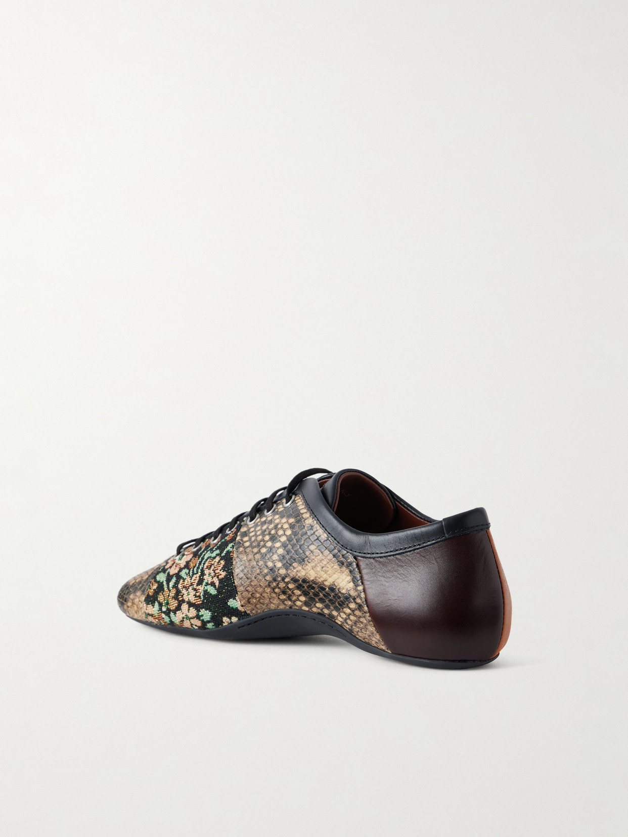 Patchwork Floral Jacquard-Trimmed Sneakers