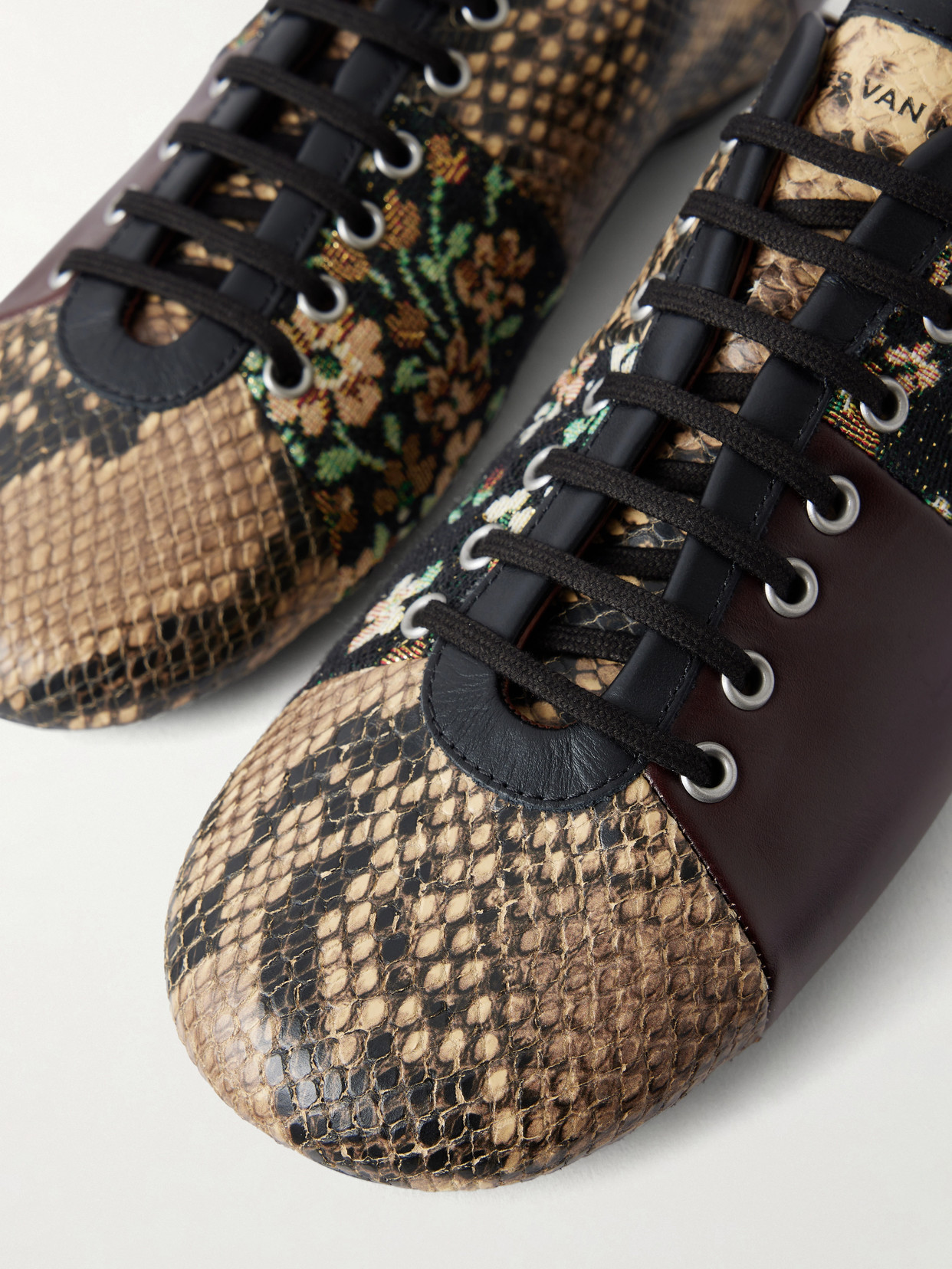 Patchwork Floral Jacquard-Trimmed Sneakers