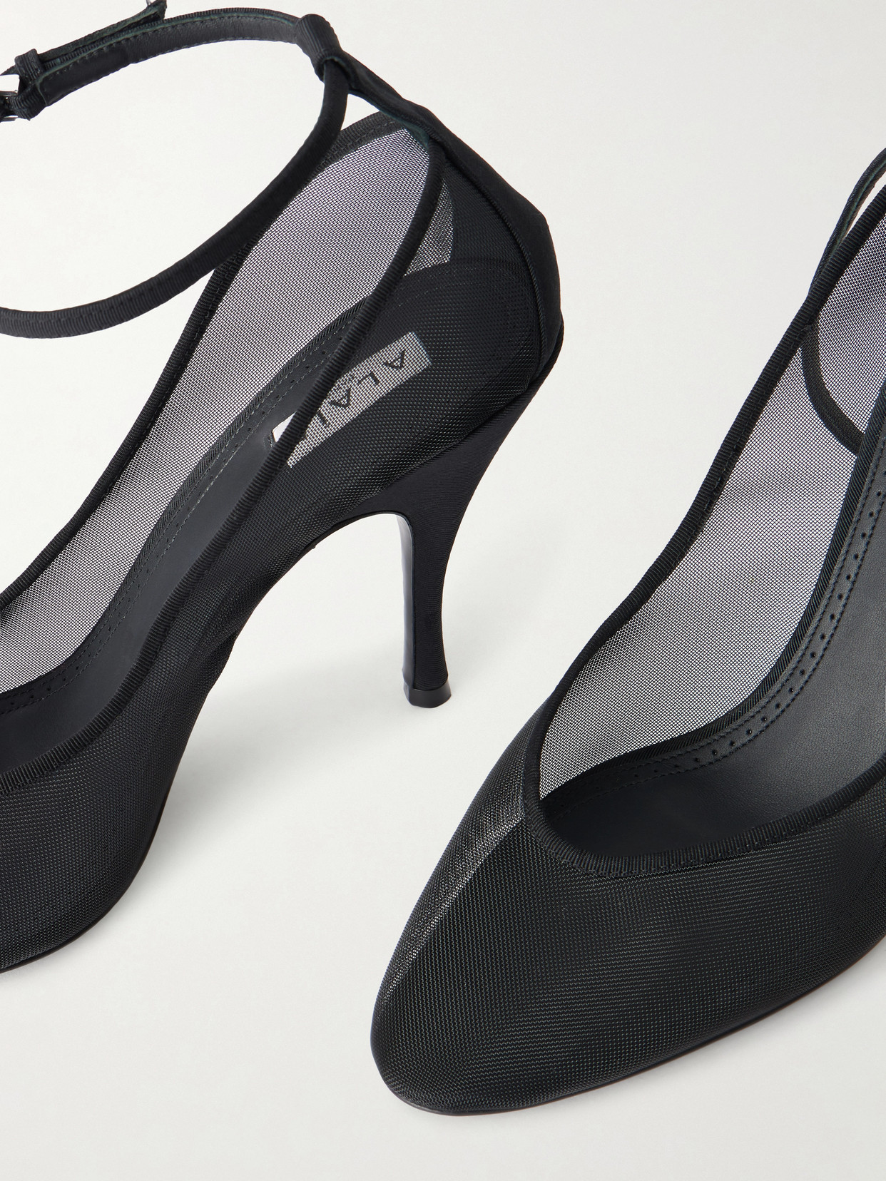 Alaïa - 100 Grosgrain-Trimmed Tulle Pumps