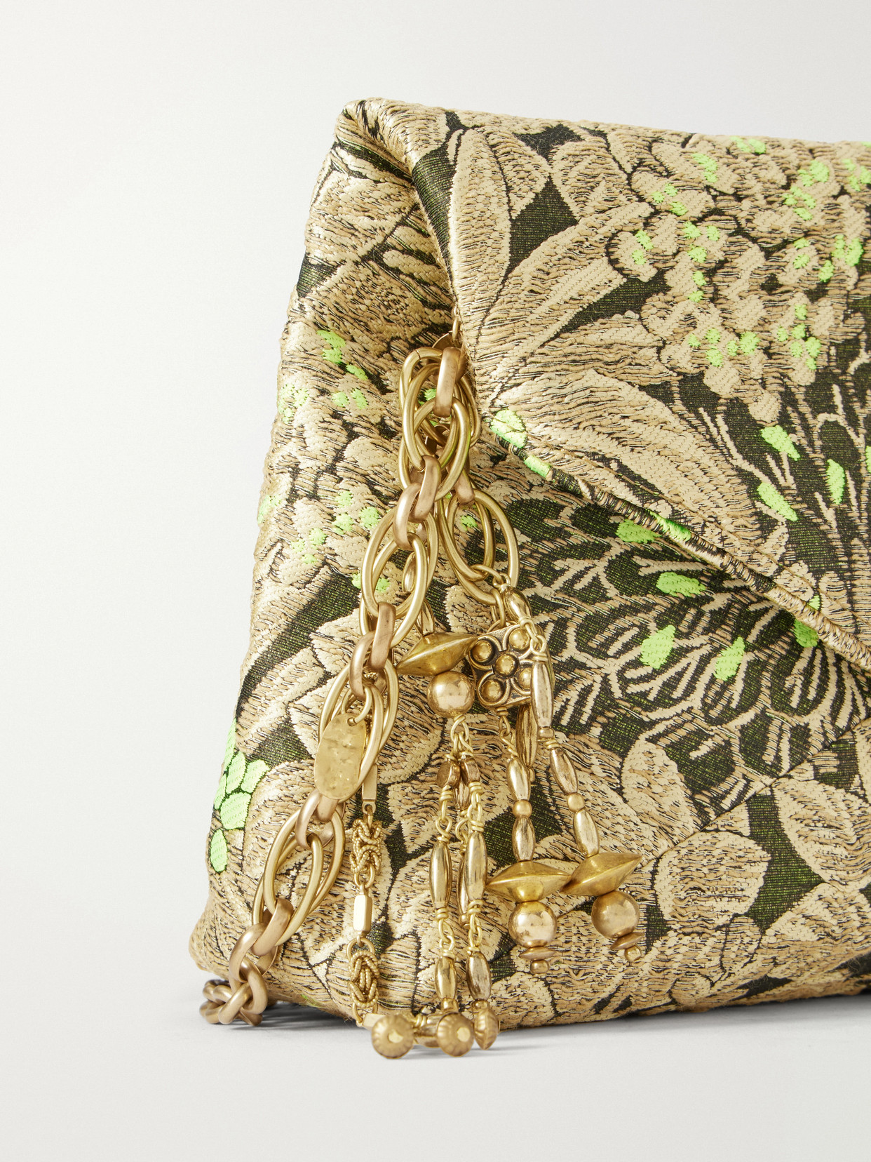 Floral-Jacquard Shoulder Bag