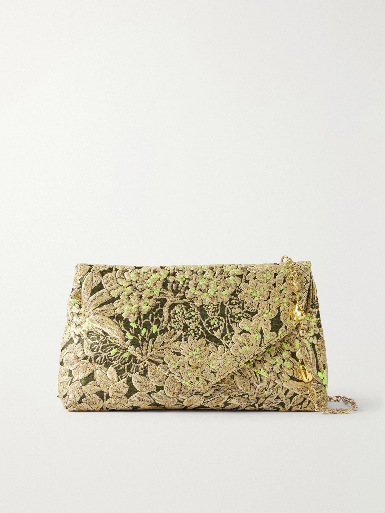 Dries Van Noten Floral-jacquard Shoulder Bag In Neutrals