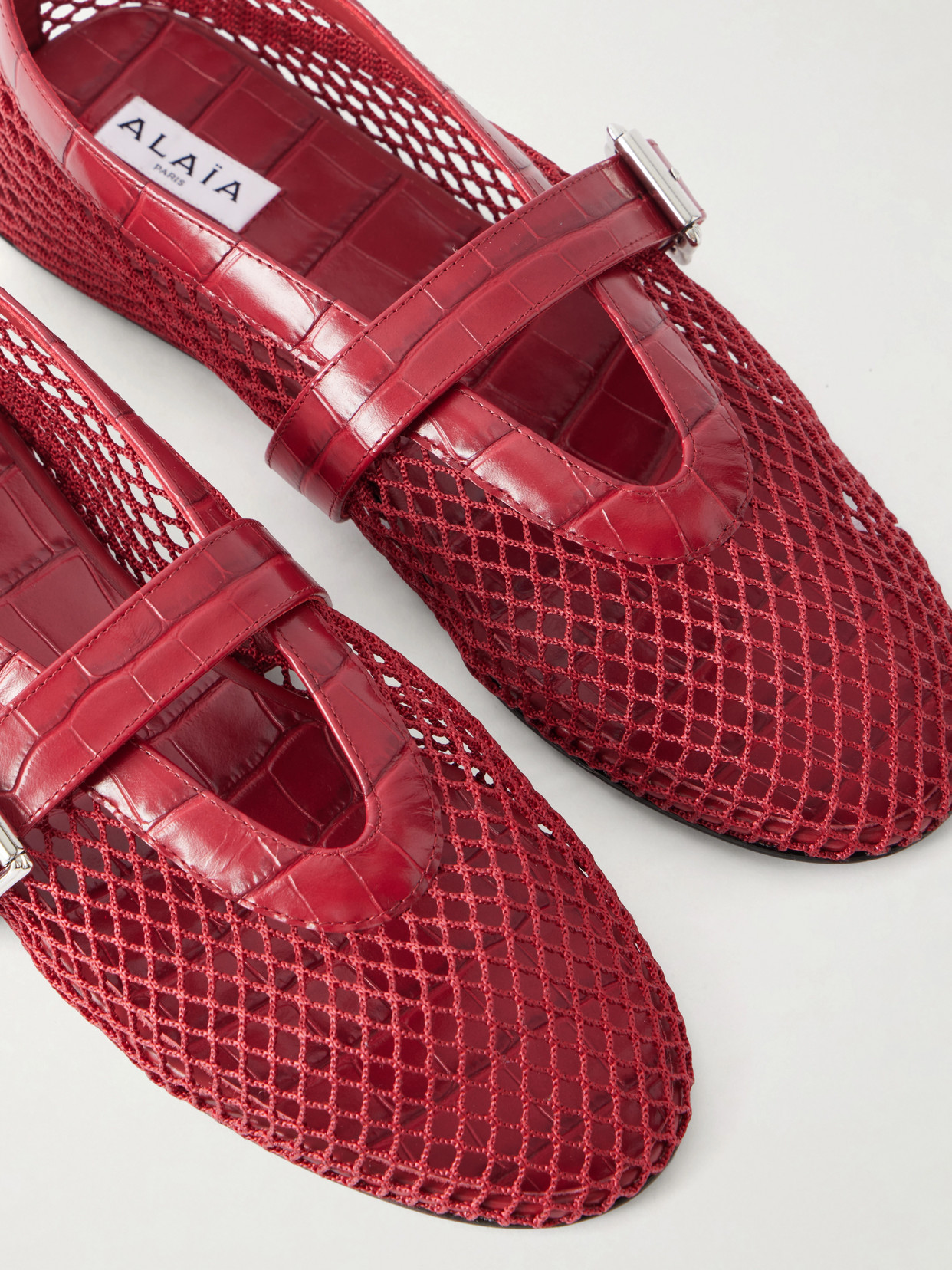 Alaïa - La Ballerine Croc-Effect Ballet Flats