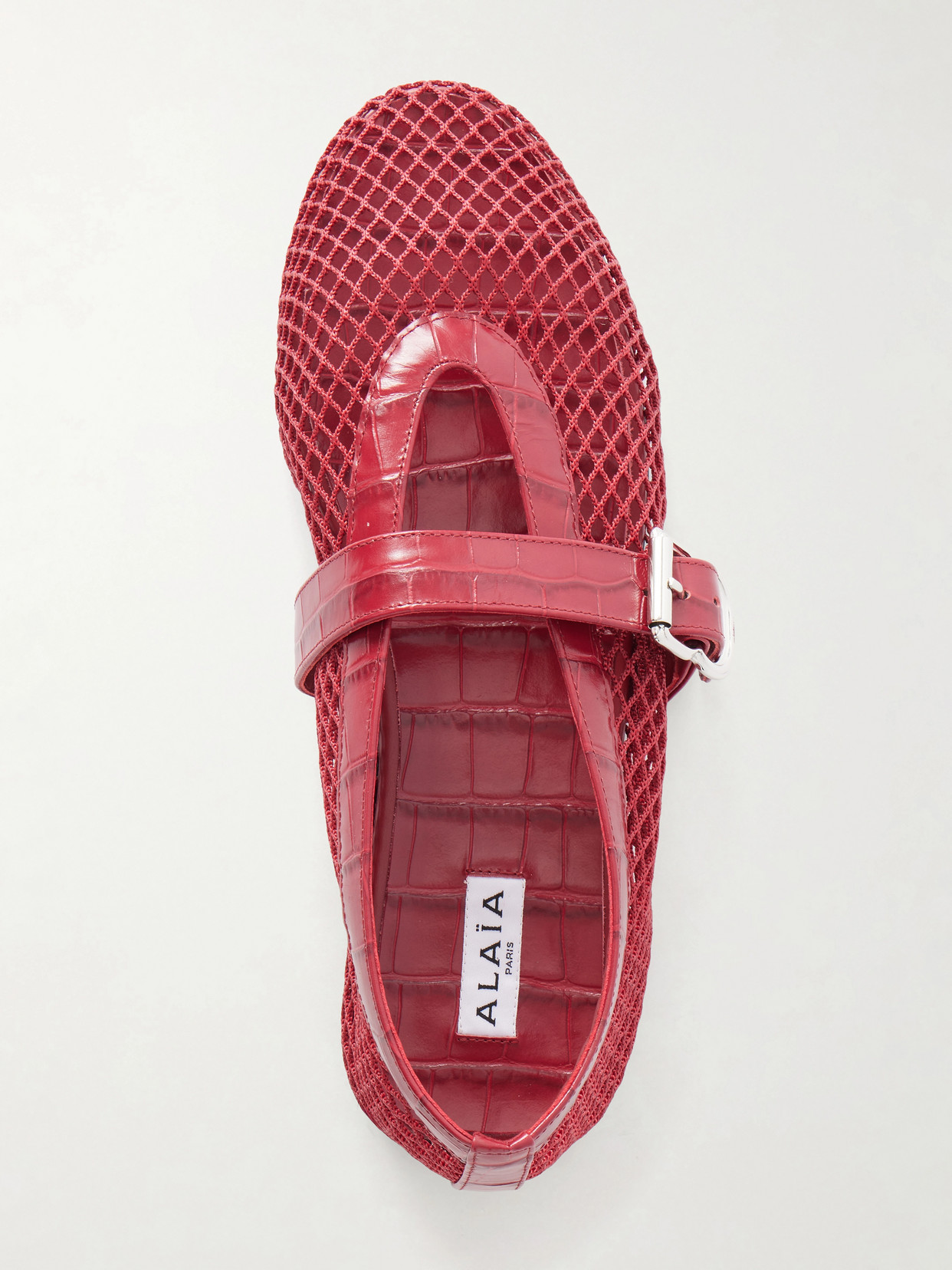Alaïa - La Ballerine Croc-Effect Ballet Flats