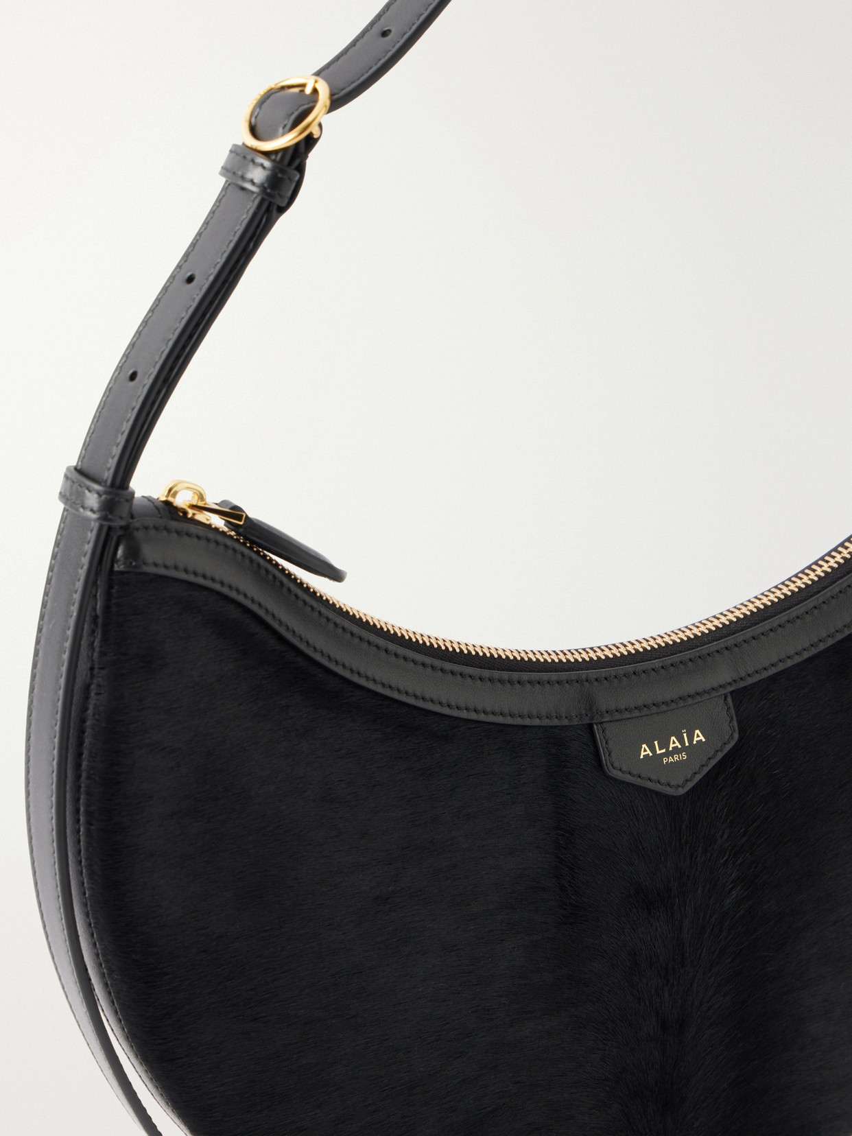 Alaïa - Demi Lune Leather-Trimmed Calf-Hair Shoulder Bag