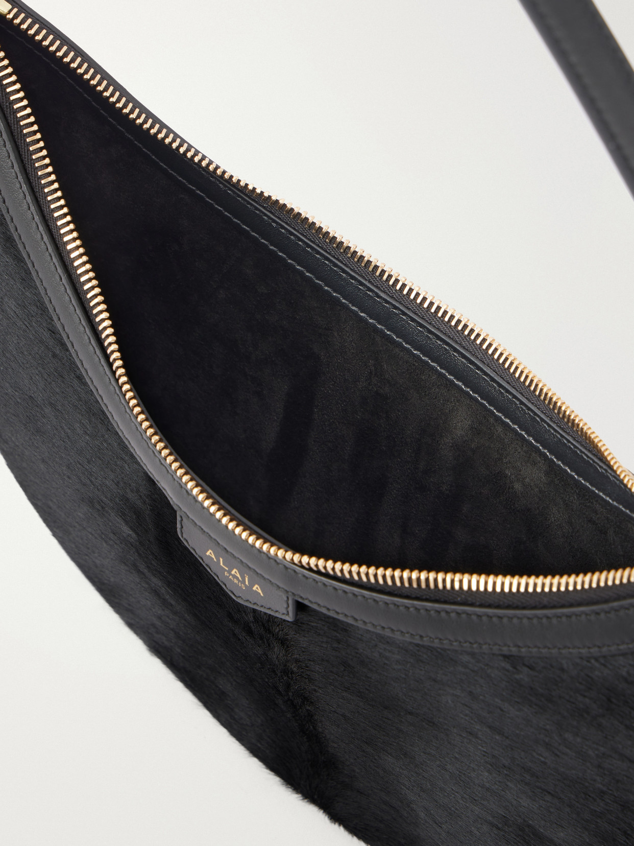 Alaïa - Demi Lune Leather-Trimmed Calf-Hair Shoulder Bag