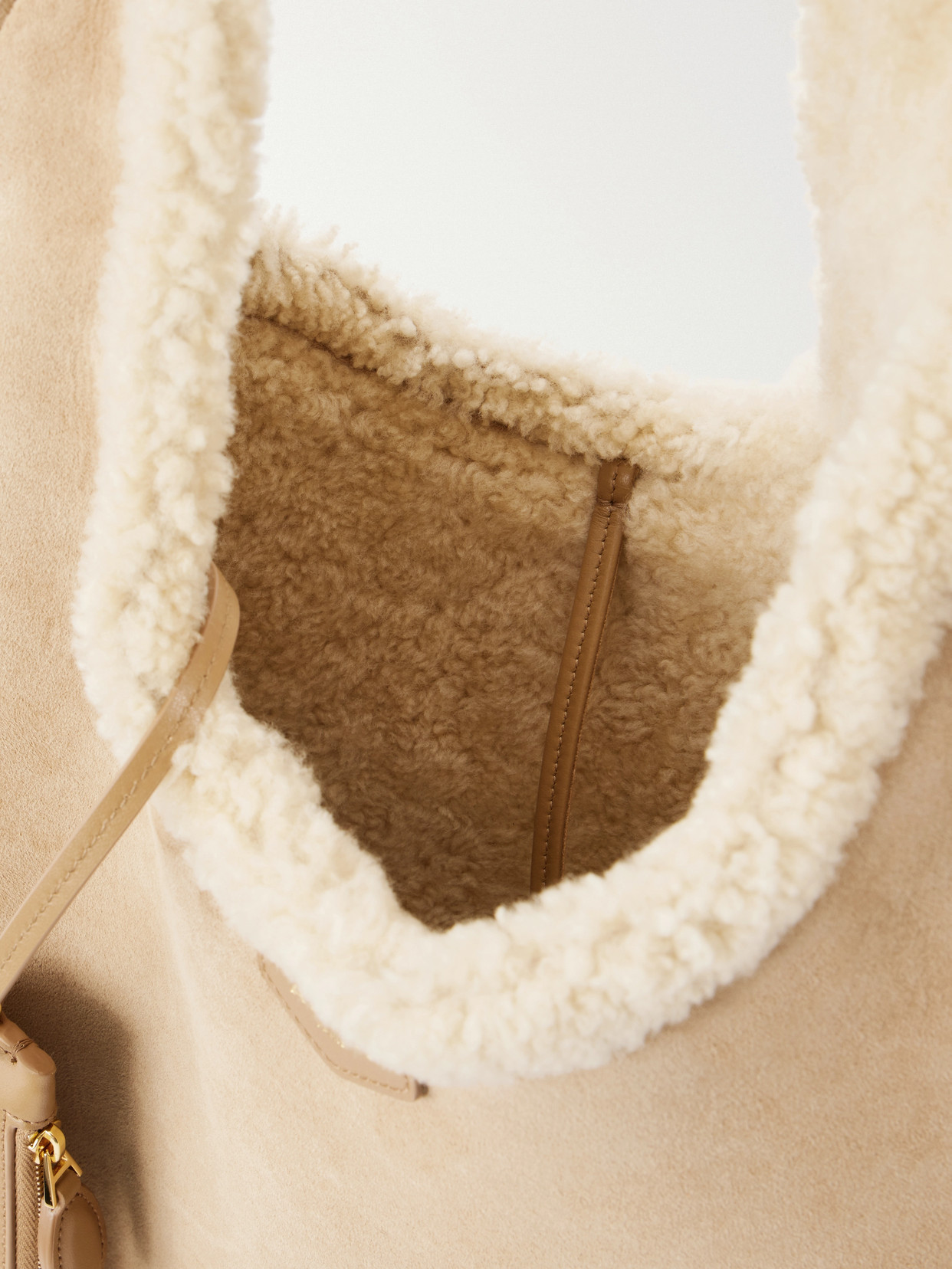 Alaïa - One Piece Medium Merino Shearling Shoulder Bag