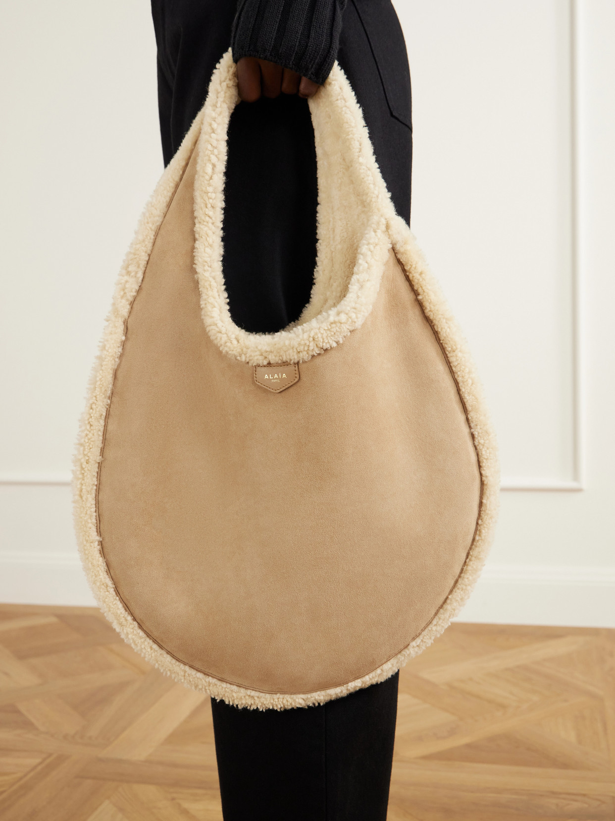 Alaïa - One Piece Medium Merino Shearling Shoulder Bag