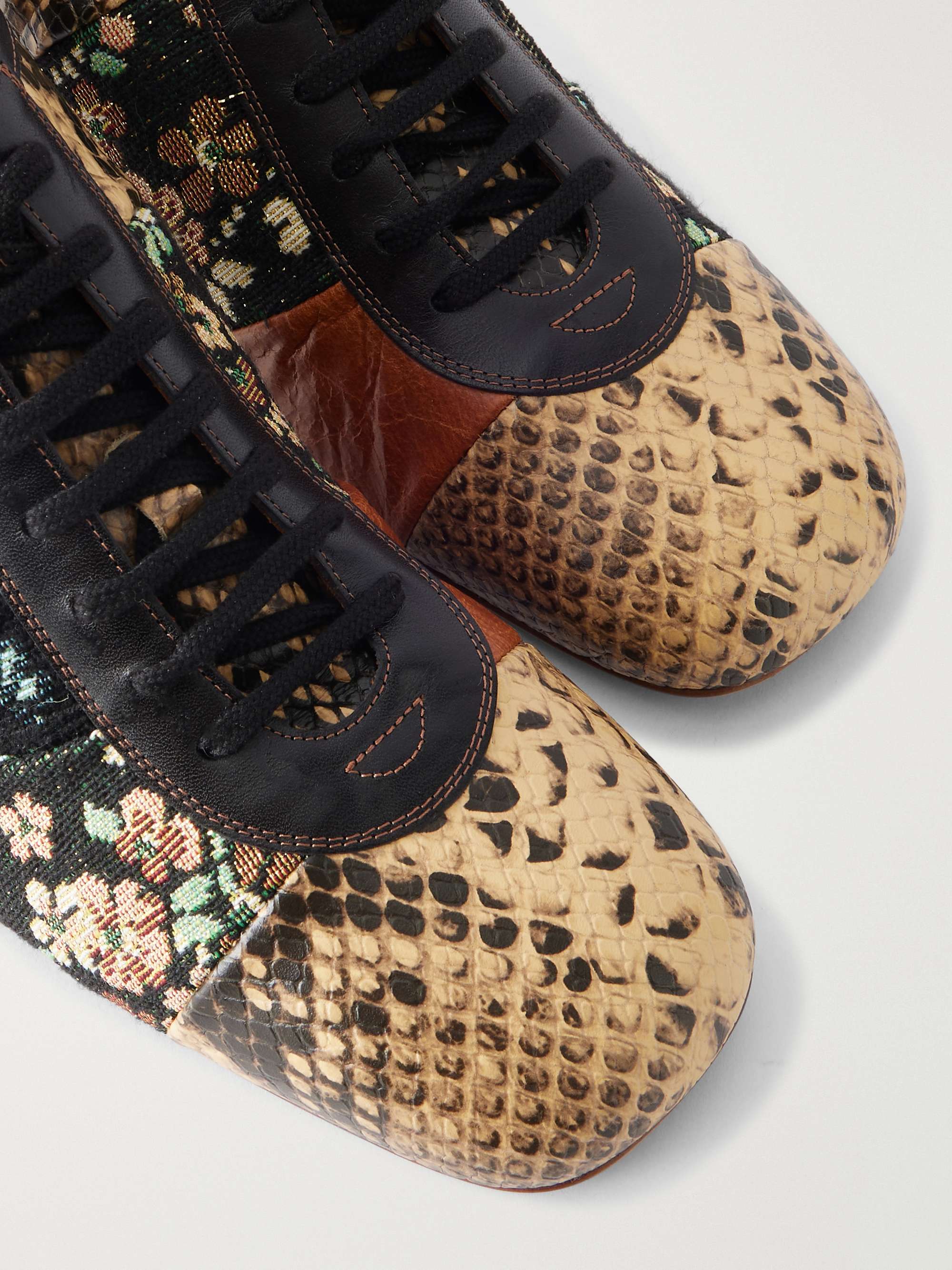 DRIES VAN NOTEN レオパード　パンプス DRIES VAN NOTEN Jacquard-trimmed snake-effect leather pumps | NET