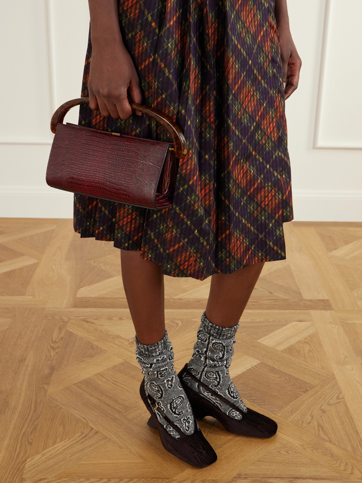 Croc-Effect Leather Tote