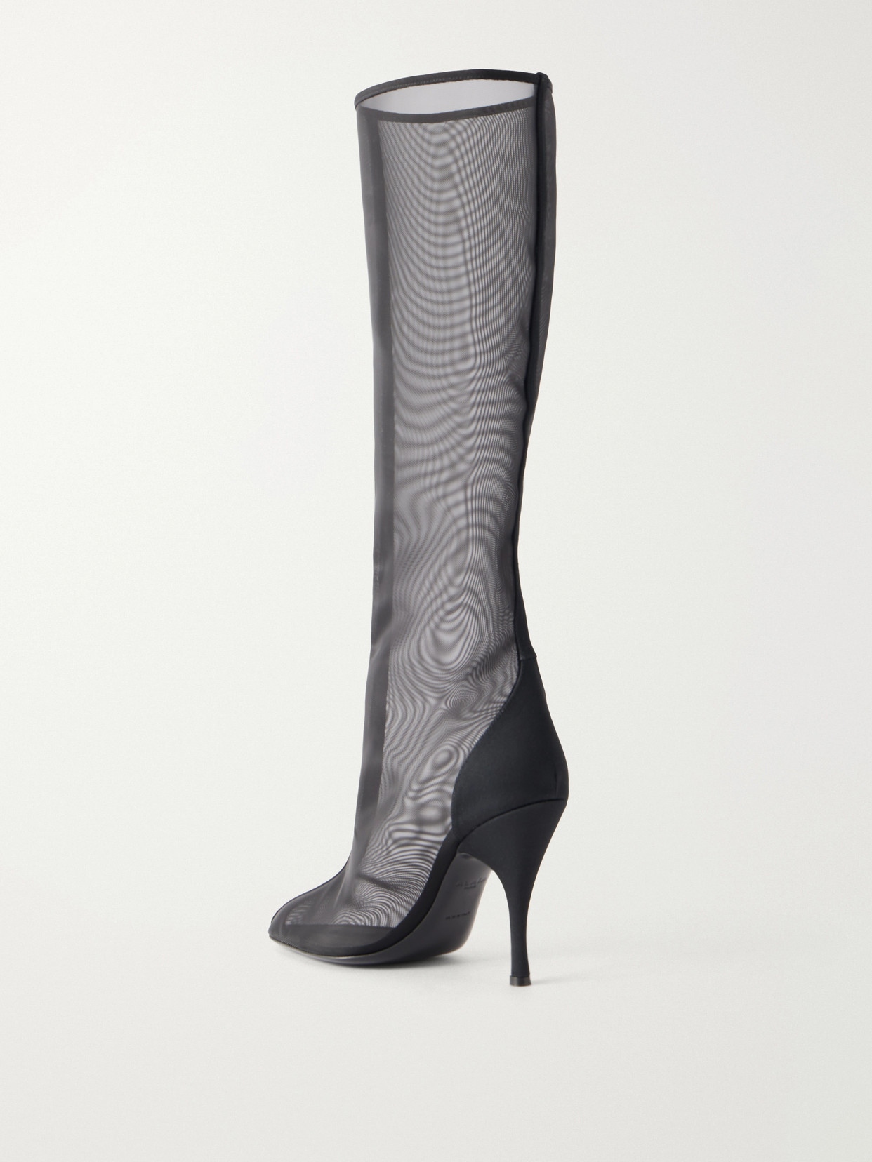 Alaïa - Tube 100 Grosgrain-Trimmed Tulle Knee Boots
