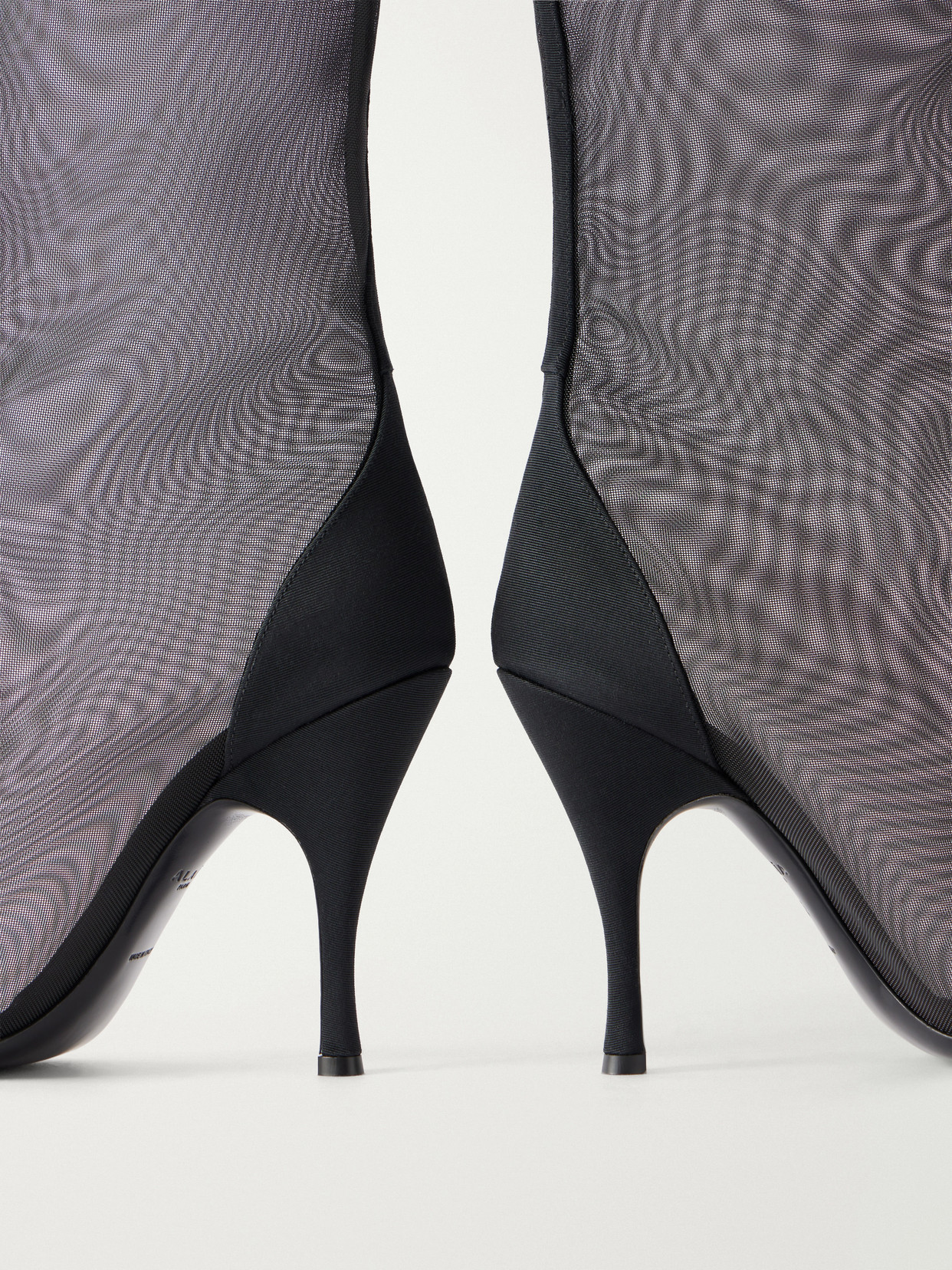 Alaïa - Tube 100 Grosgrain-Trimmed Tulle Knee Boots