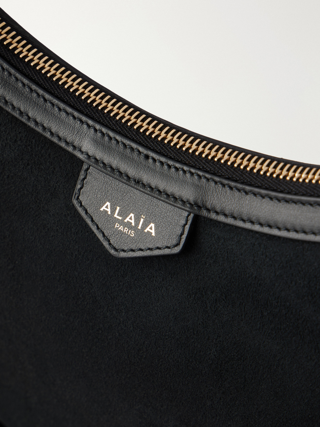 Alaïa - Demi Lune Shearling-Trimmed Shoulder Bag