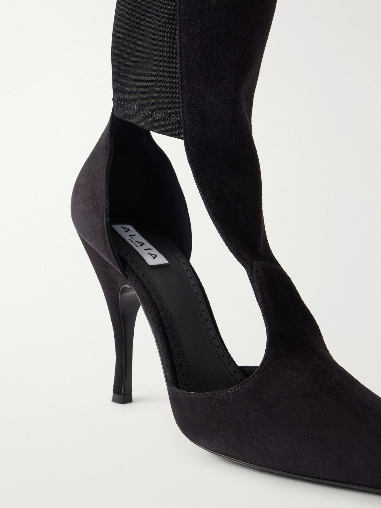 Alaïa - Cuissardes 100 Suede And Stretch-Knit Over-The-Knee Boots