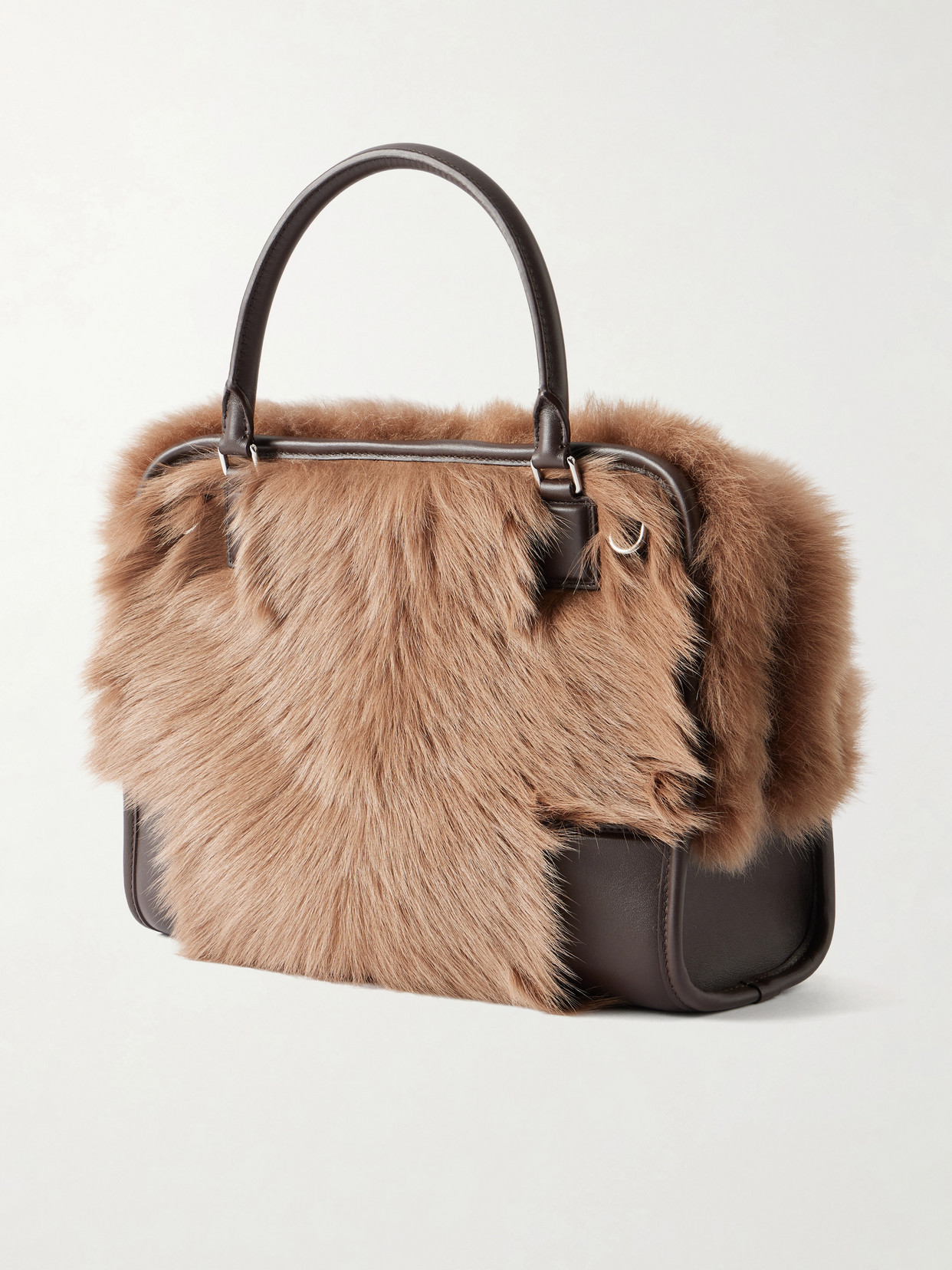 Amazona 180 Medium Shearling-Trimmed Shoulder Bag