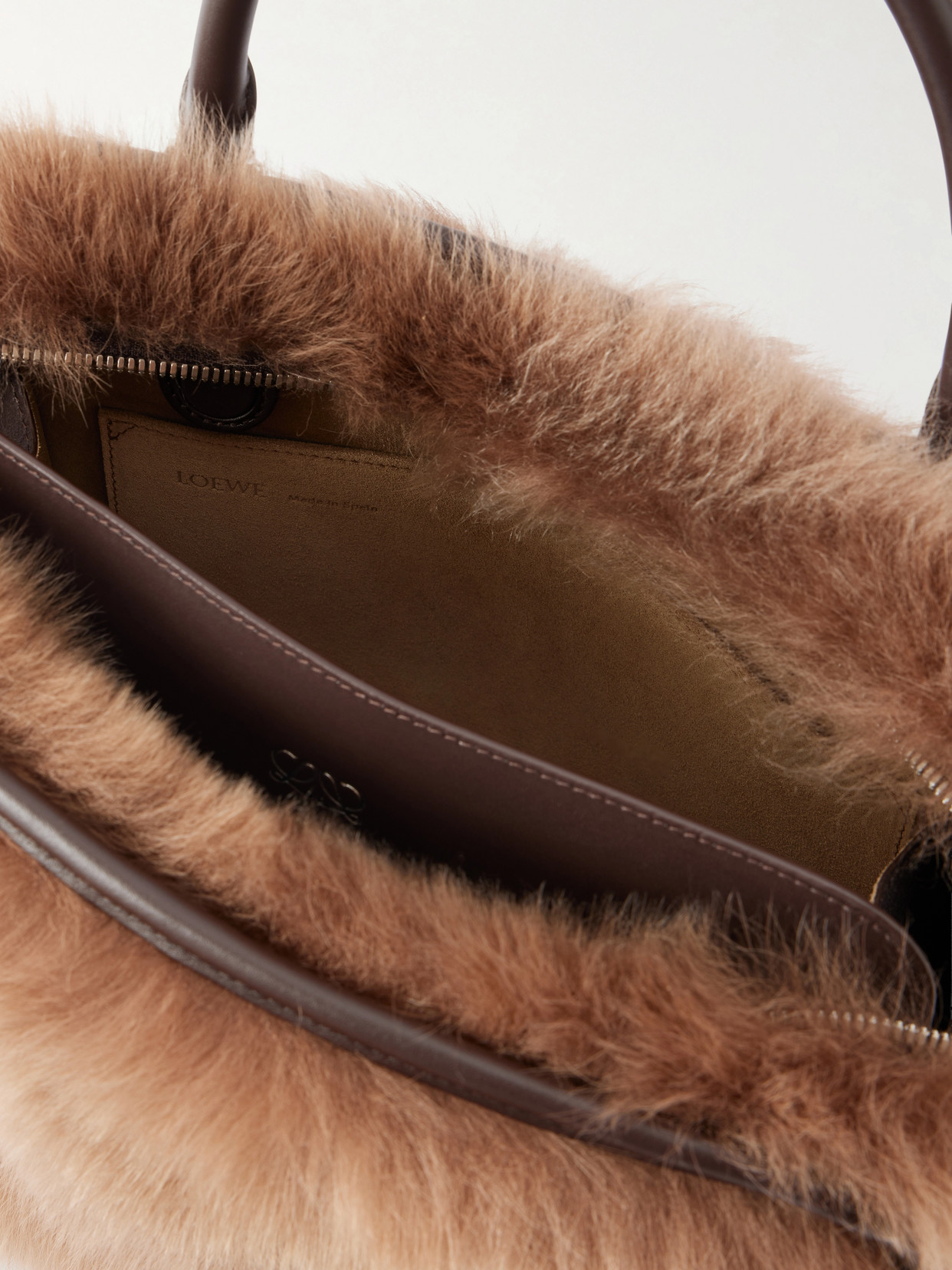 Amazona 180 Medium Shearling-Trimmed Shoulder Bag