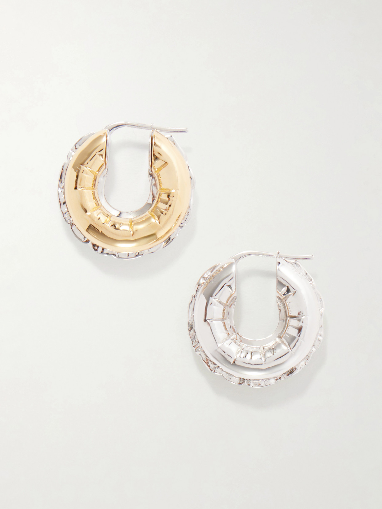 Loewe Inflated Hoop Gold And Silver-tone Earrings