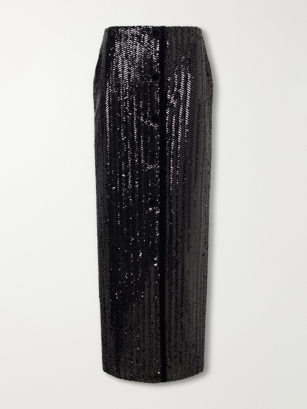 Blazé Milano All About You Malaya Sequin-embellished Midi Skirt In Black