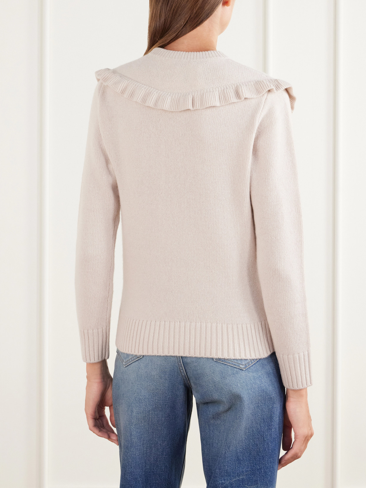 Chloé - Ruffled-Trimmed Wool And Cashmere-Blend Sweater