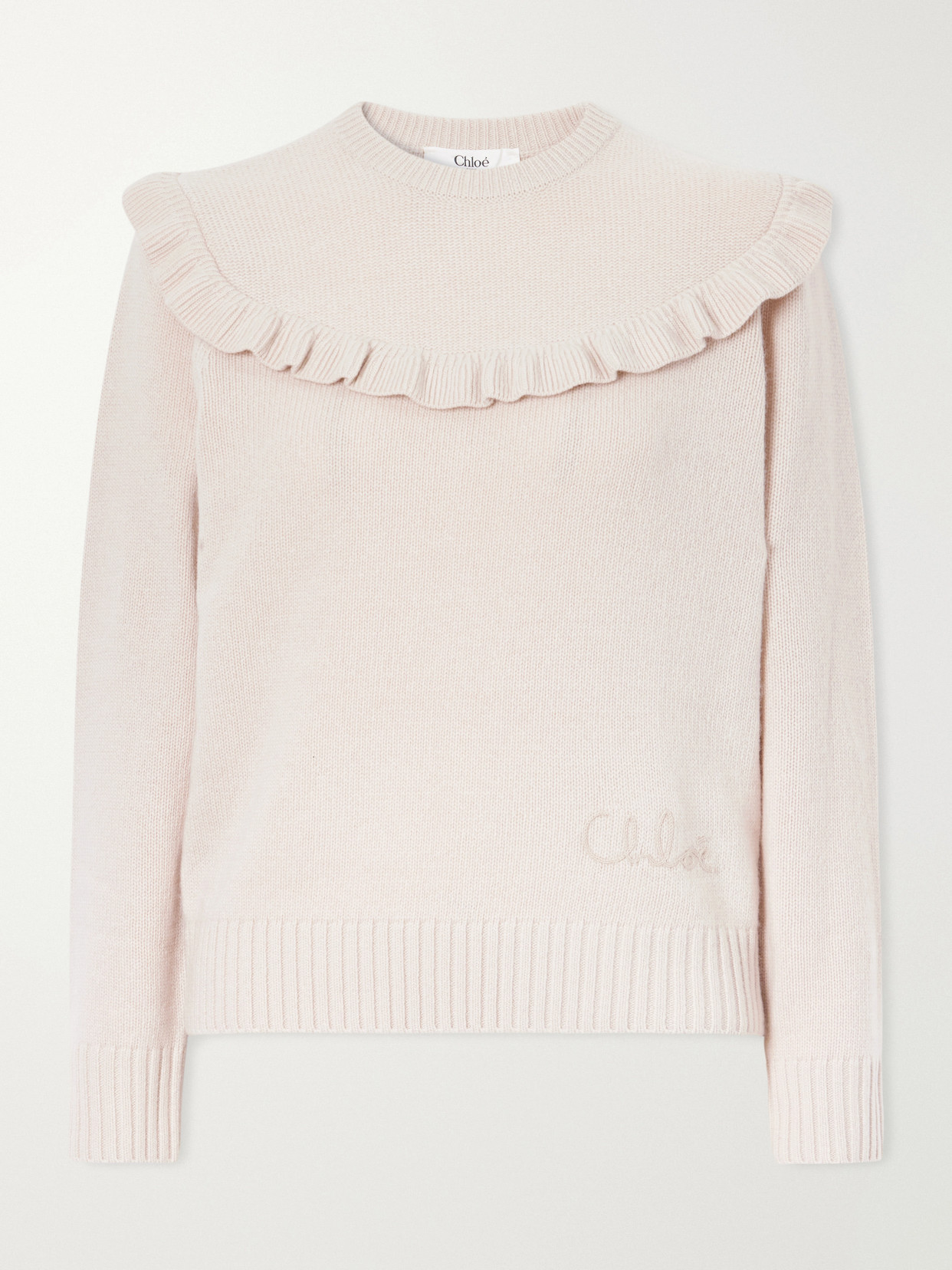 Chloé - Ruffled-Trimmed Wool And Cashmere-Blend Sweater