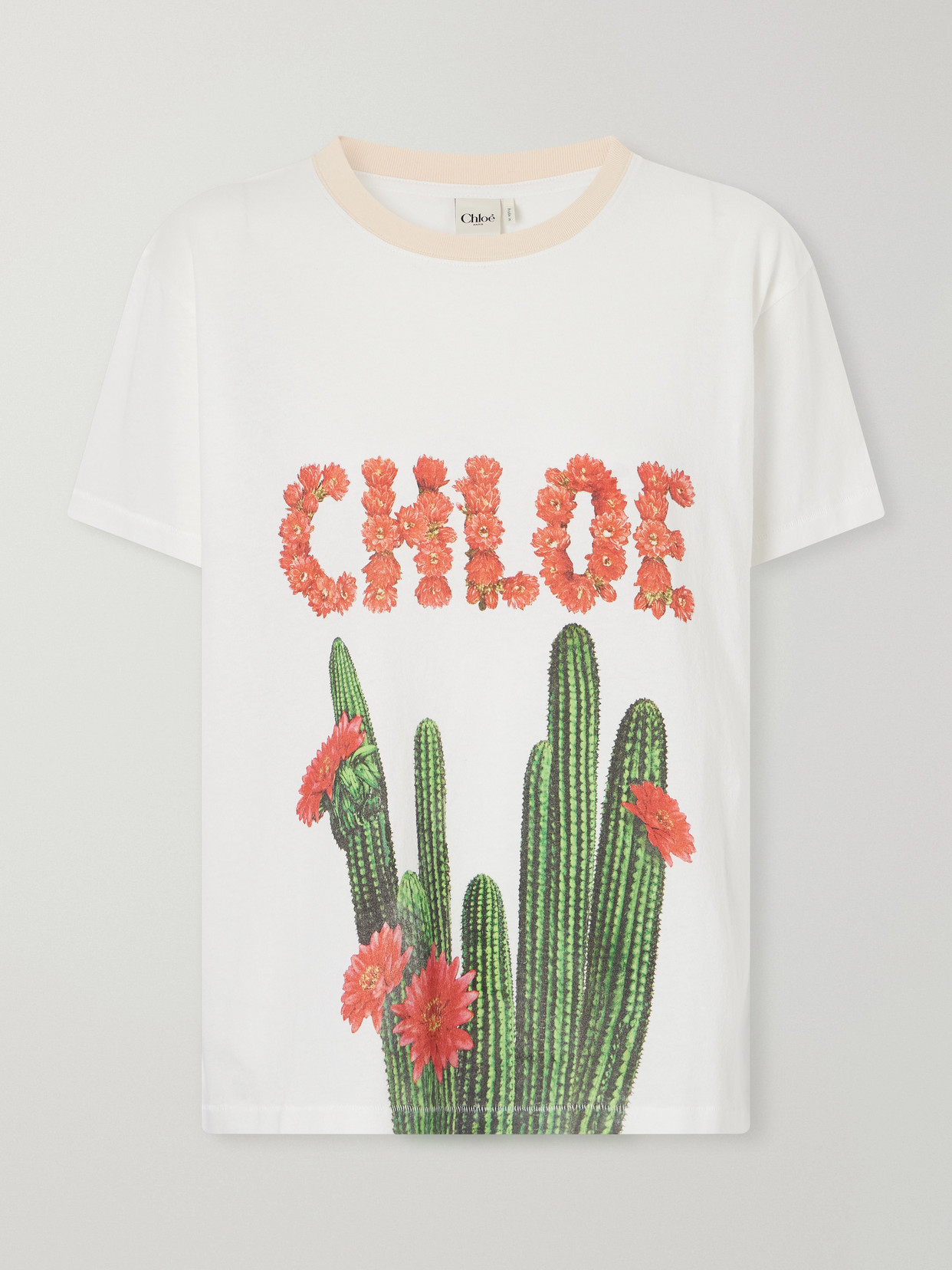 Chloé - Cactus Logo-Printed Cotton-Jersey T-Shirt