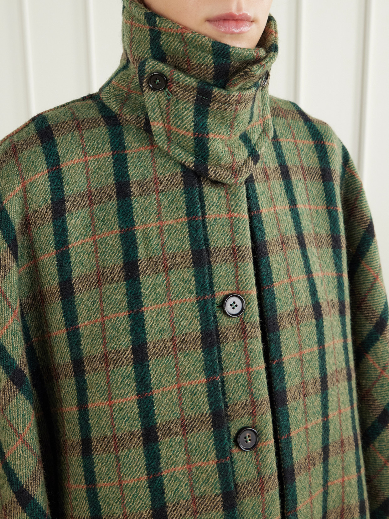 Chloé - Checked Wool And Cotton-Blend Coat