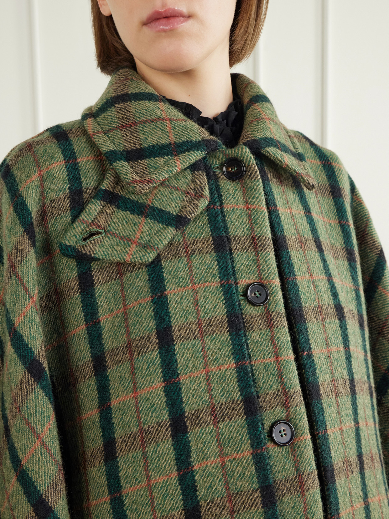 Chloé - Checked Wool And Cotton-Blend Coat