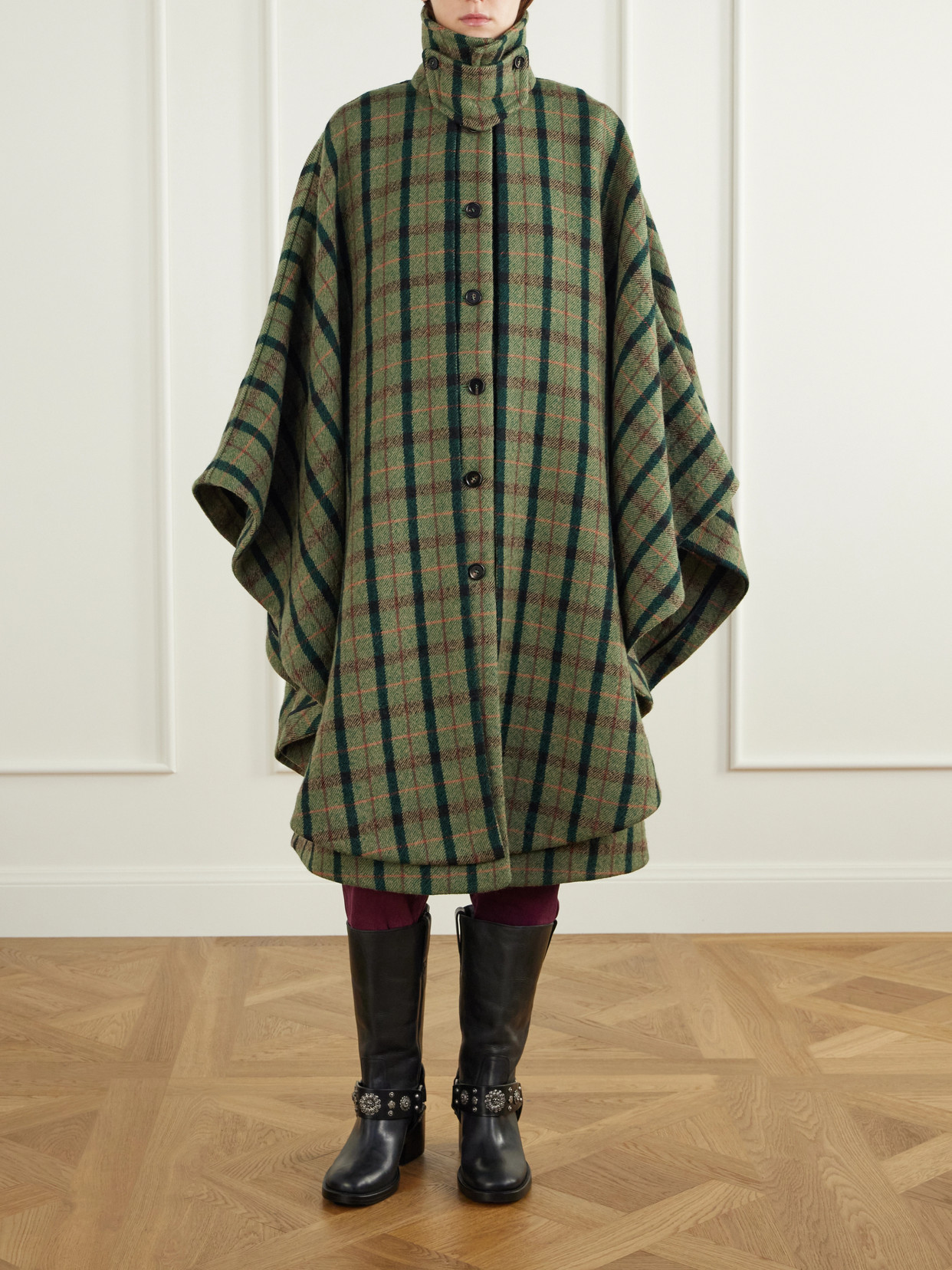 Chloé - Checked Wool And Cotton-Blend Coat